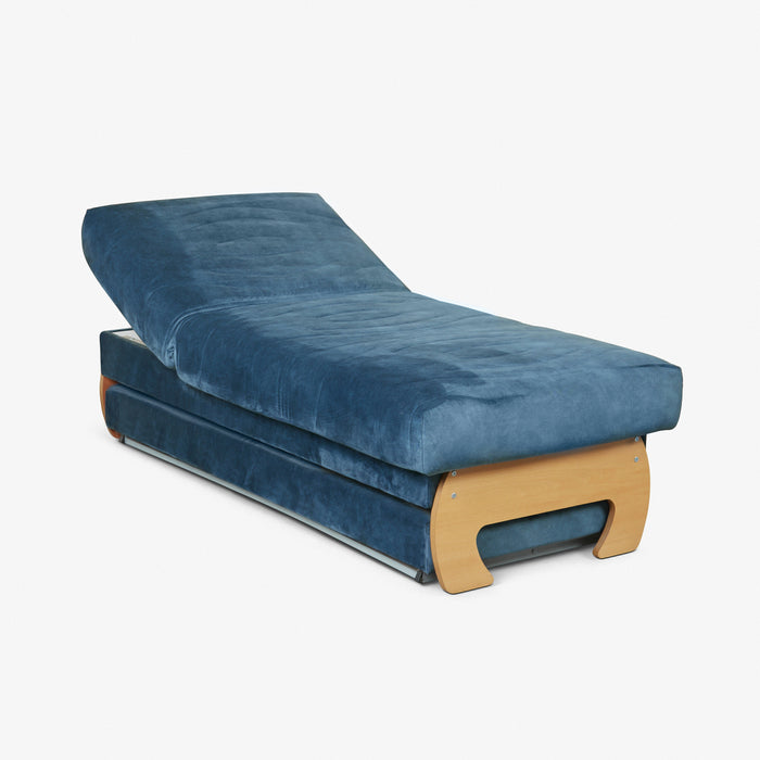 ZAYA | מיטת נוער בגוון כחול עם ארגז מצעים מתכוננת חשמלית ומיטת על-קל נוספת