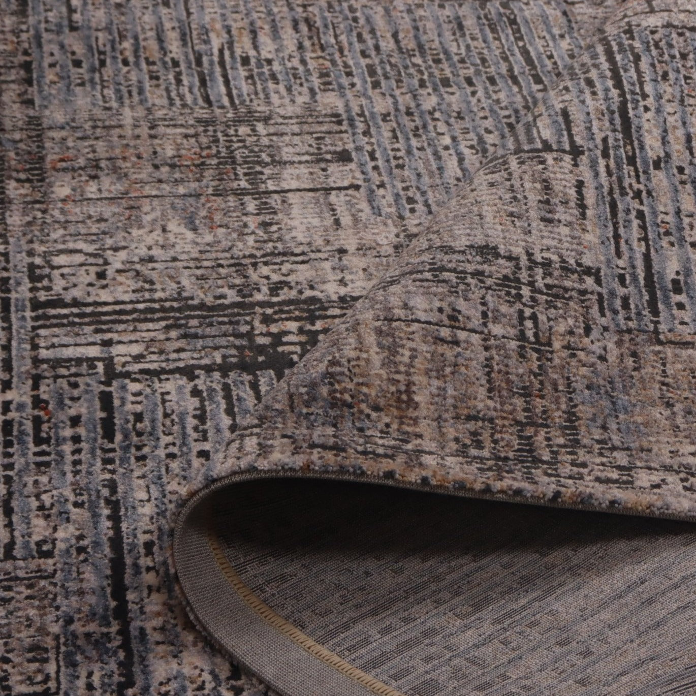 THERESA | שטיח מודרני עם טקסטורה בגווני כחול ואפור
