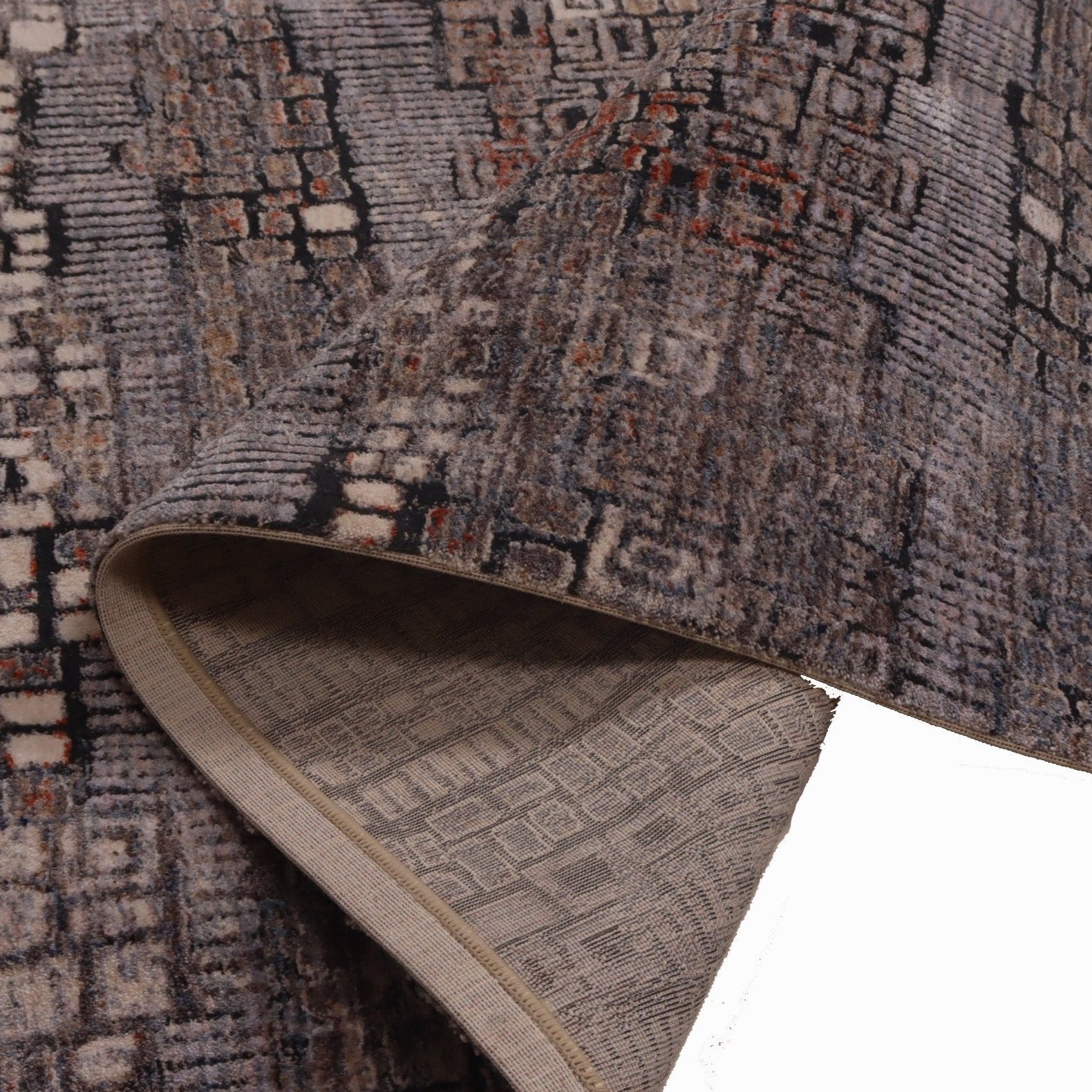 YVONNE |  שטיח מודרני עם טקסטורה בגווני אפור וחום