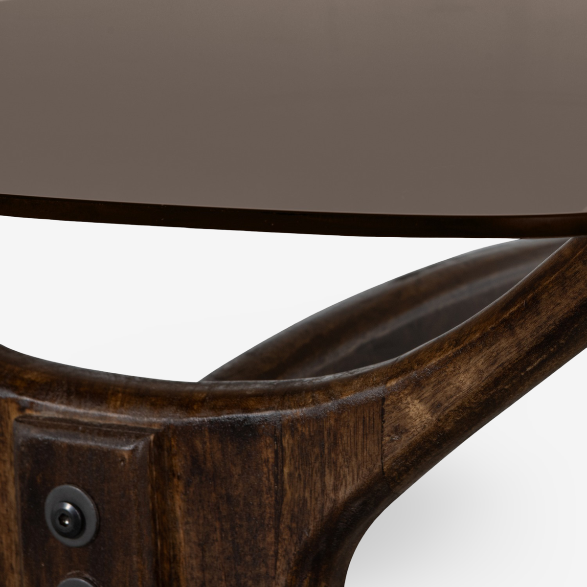 RIKAN | שולחן סלון אמורפי מעץ מנגו וזכוכית - KUALA