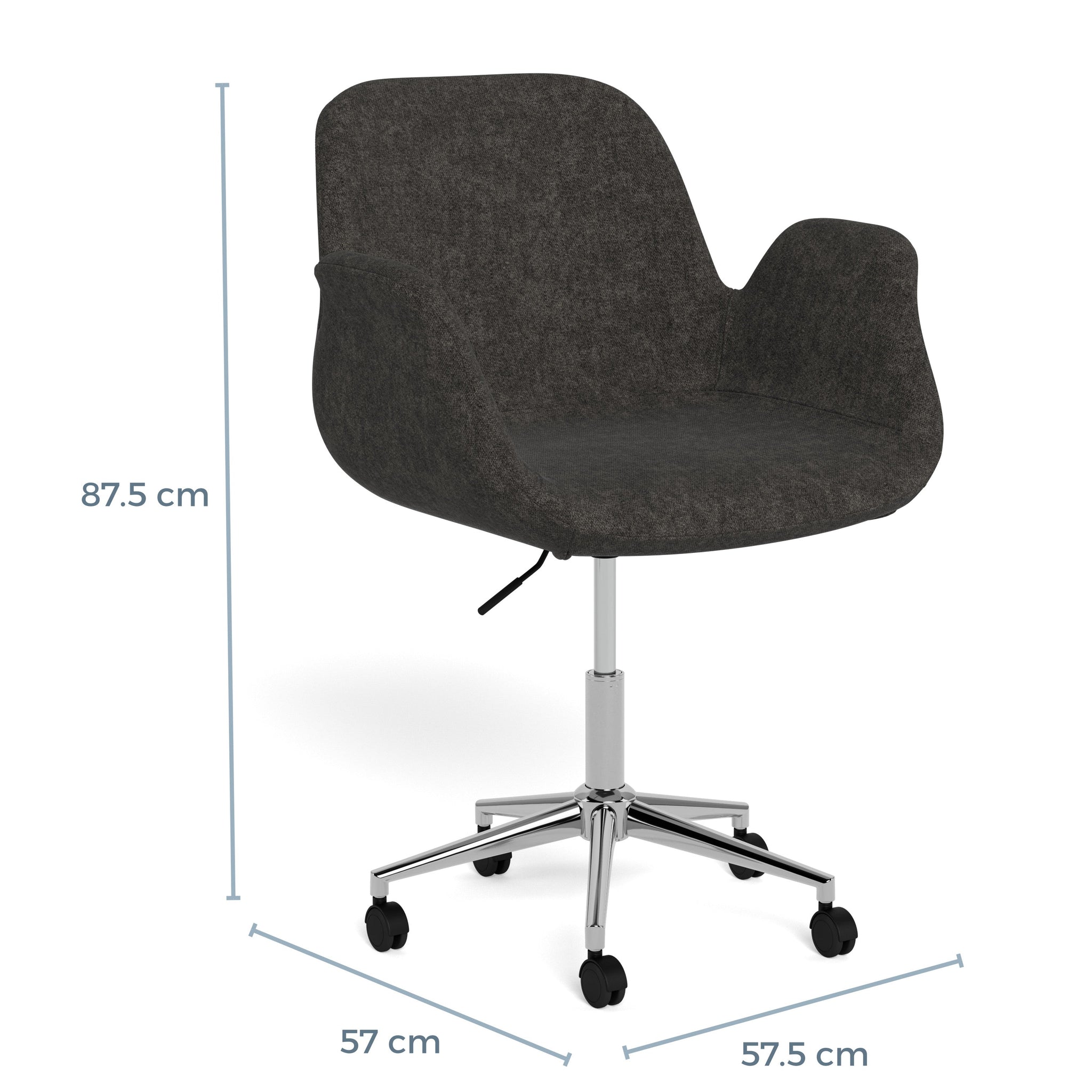 WEST | כיסא משרדי עם גלגלים מרופד בבד אריג - KUALA