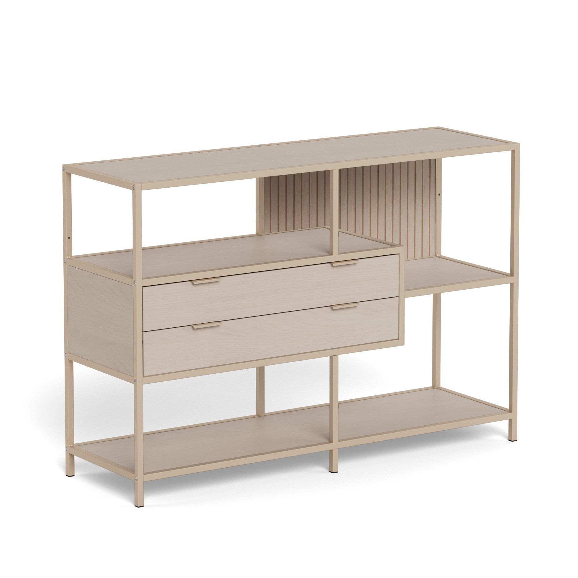 FRION | שידת מדפים ממתכת, עם 3 מדפים פתוחים ו-2 מגירות - KUALA