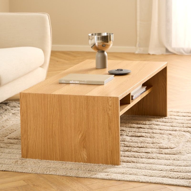 ﻿TEZU | שולחן סלון מלבני מעץ אלון מלא, 120/60 ס"מ﻿