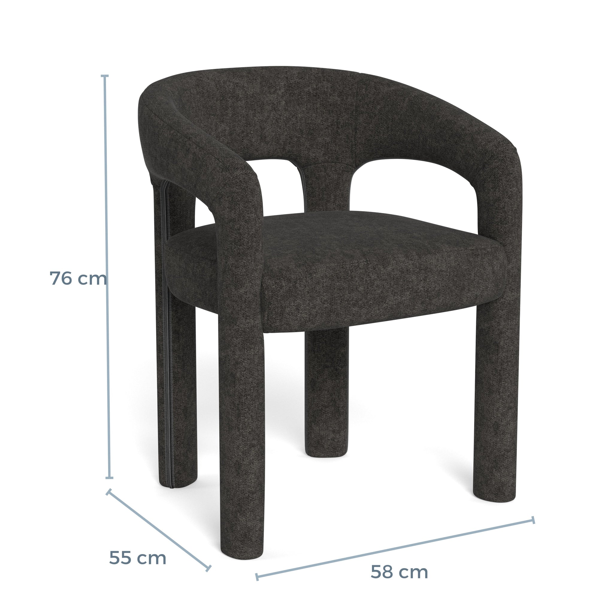BRICK | כיסא עם משענות יד מרופד בבד אריג