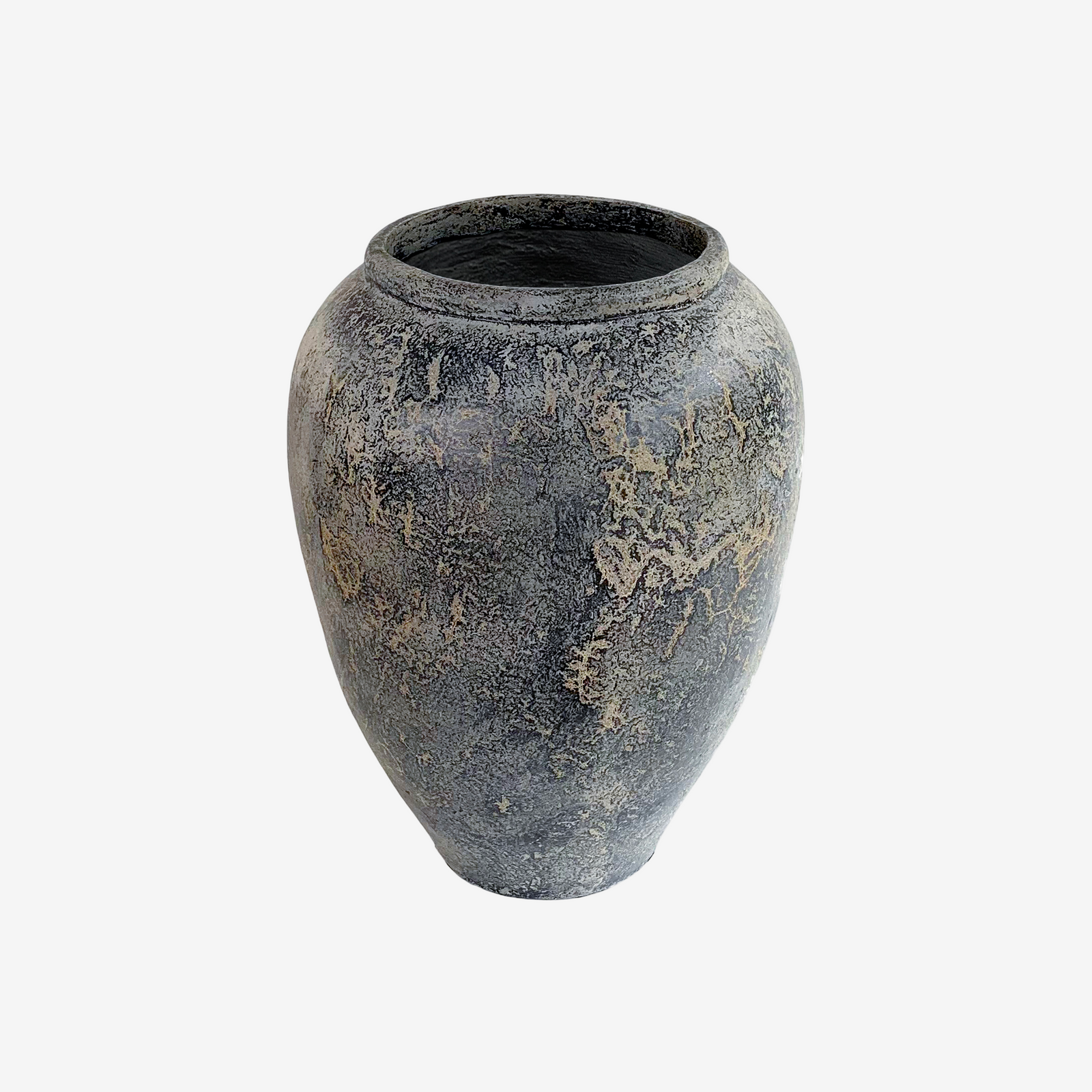 SIELA | אגרטל טרקוטה גדול בגימור אפור עתיק