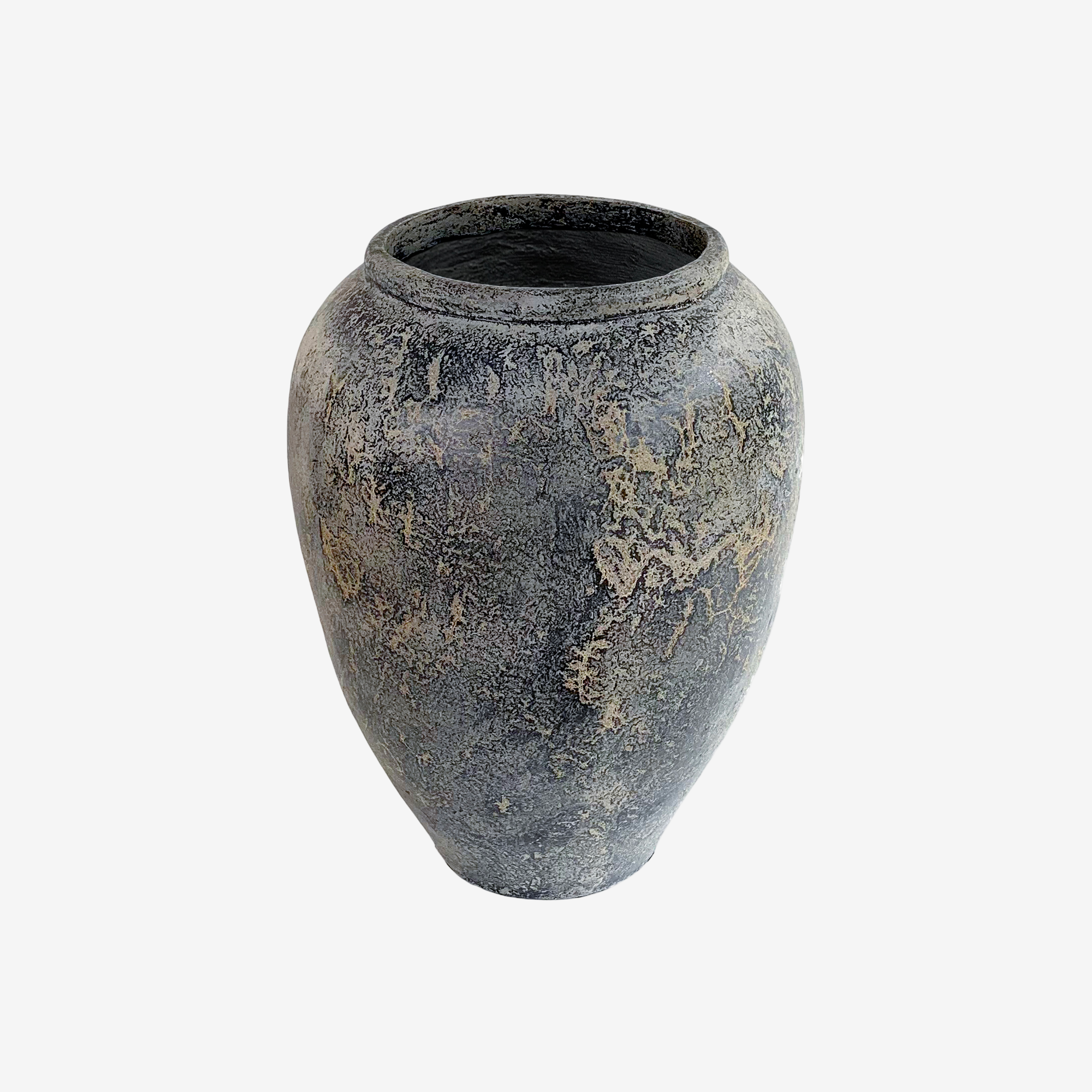 SIELA | אגרטל טרקוטה גדול בגימור אפור עתיק