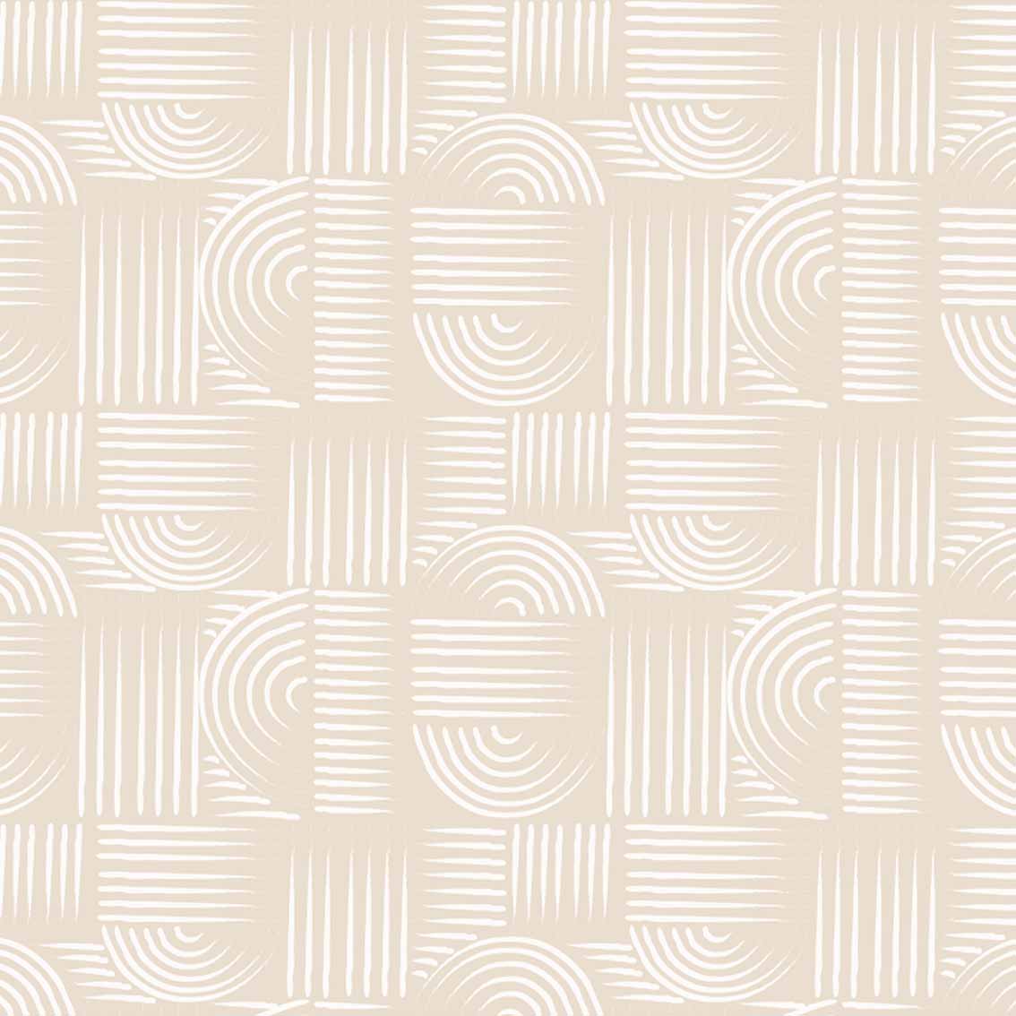 TUMEV | טפט גיאומטרי קווים לבנים על רקע בז'