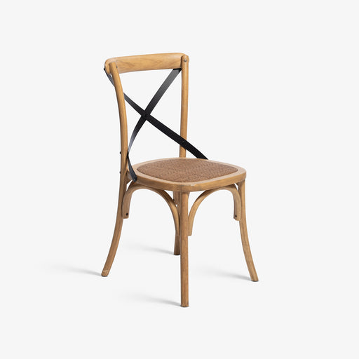 מעבר לעמוד מוצר Nancy | כיסא מעוצב מעץ אלון ממוחזר בשילוב ראטן ומתכת