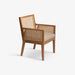 תמונה מזווית מספר 1 של המוצר TOULON | כורסא בסגנון בוהו שיק מעץ מלא בשילוב ראטן ומושב מרופד