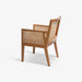 תמונה מזווית מספר 3 של המוצר TOULON | כורסא בסגנון בוהו שיק מעץ מלא בשילוב ראטן ומושב מרופד