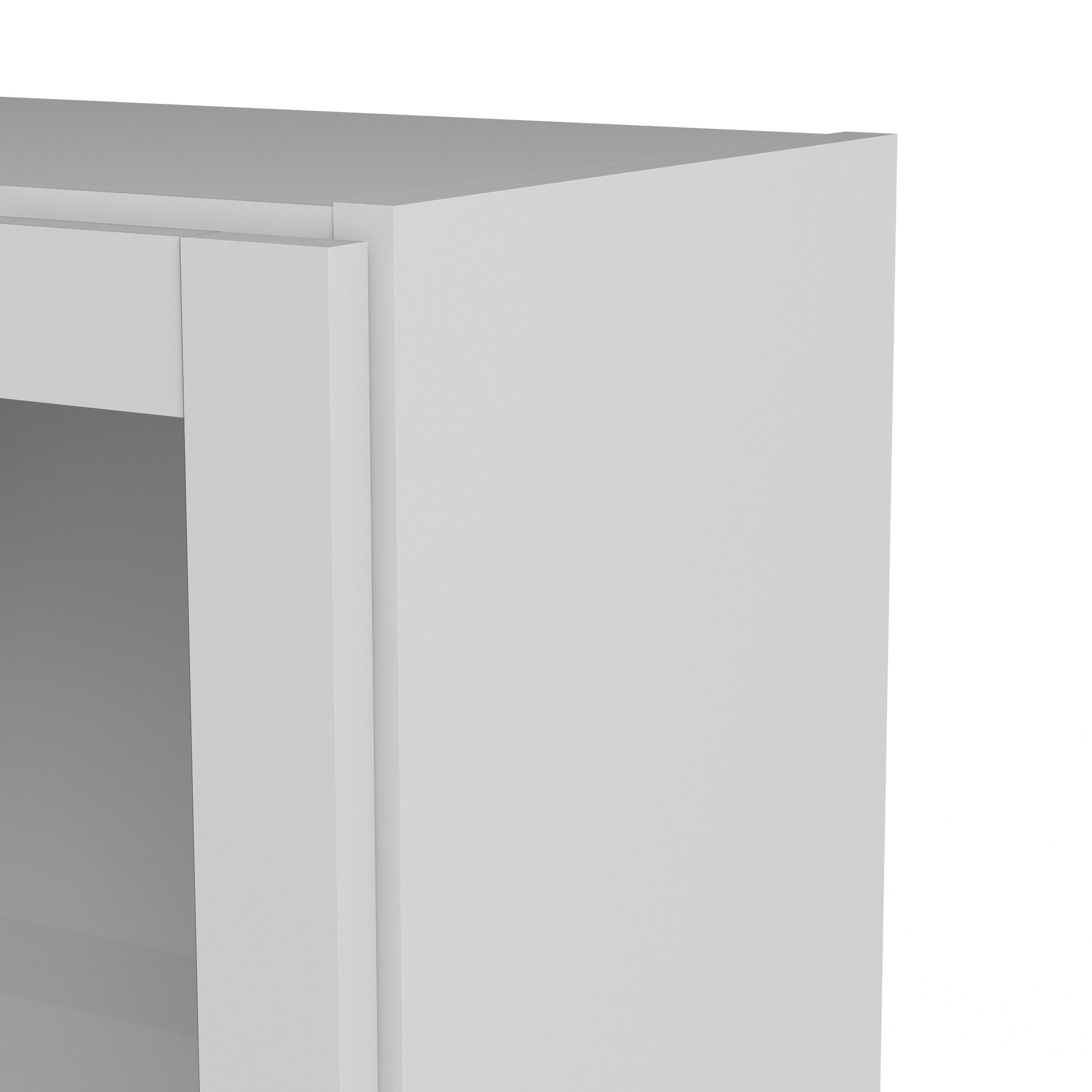 KIKETA | יחידת מדפים ממלמין וזכוכית, עם מדפים פתוחים סגורים