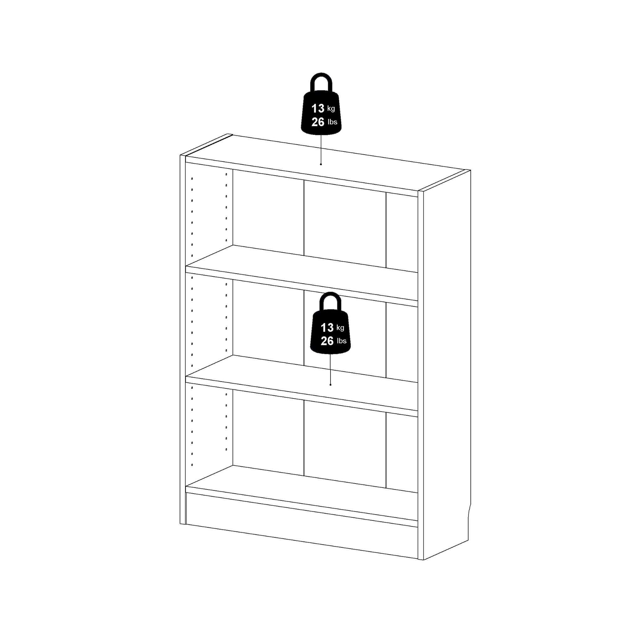 HAKULIN | יחידת מדפים ממלמין, עם מדפים פתוחים