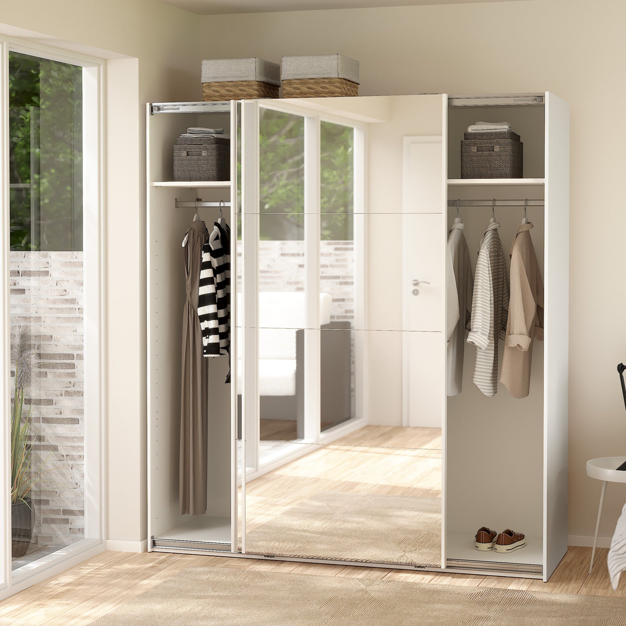 SNOREIK | ארון דלתות הזזה בחיפוי מלמין ומראות