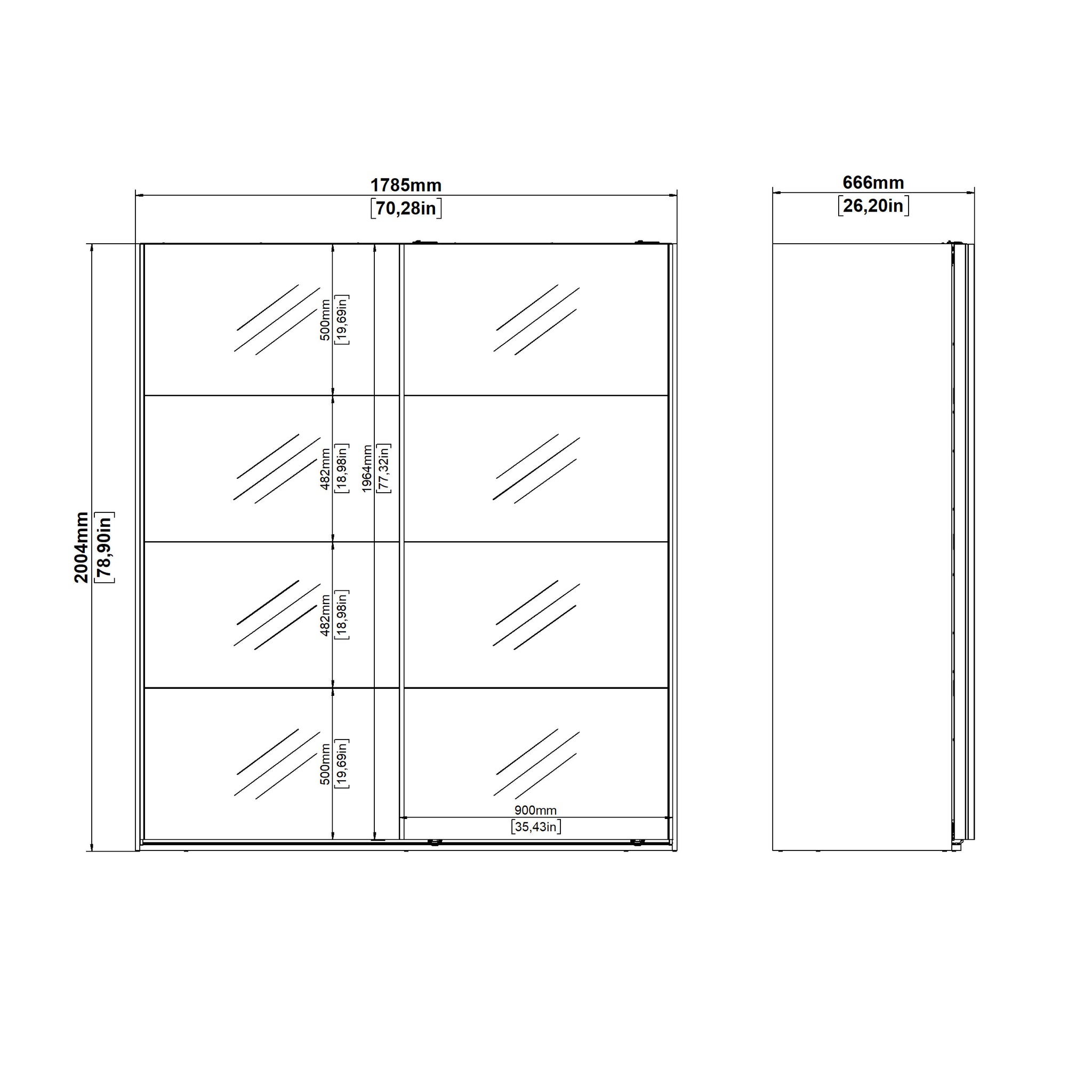 SNOREIK | ארון דלתות הזזה בחיפוי מלמין ומראות