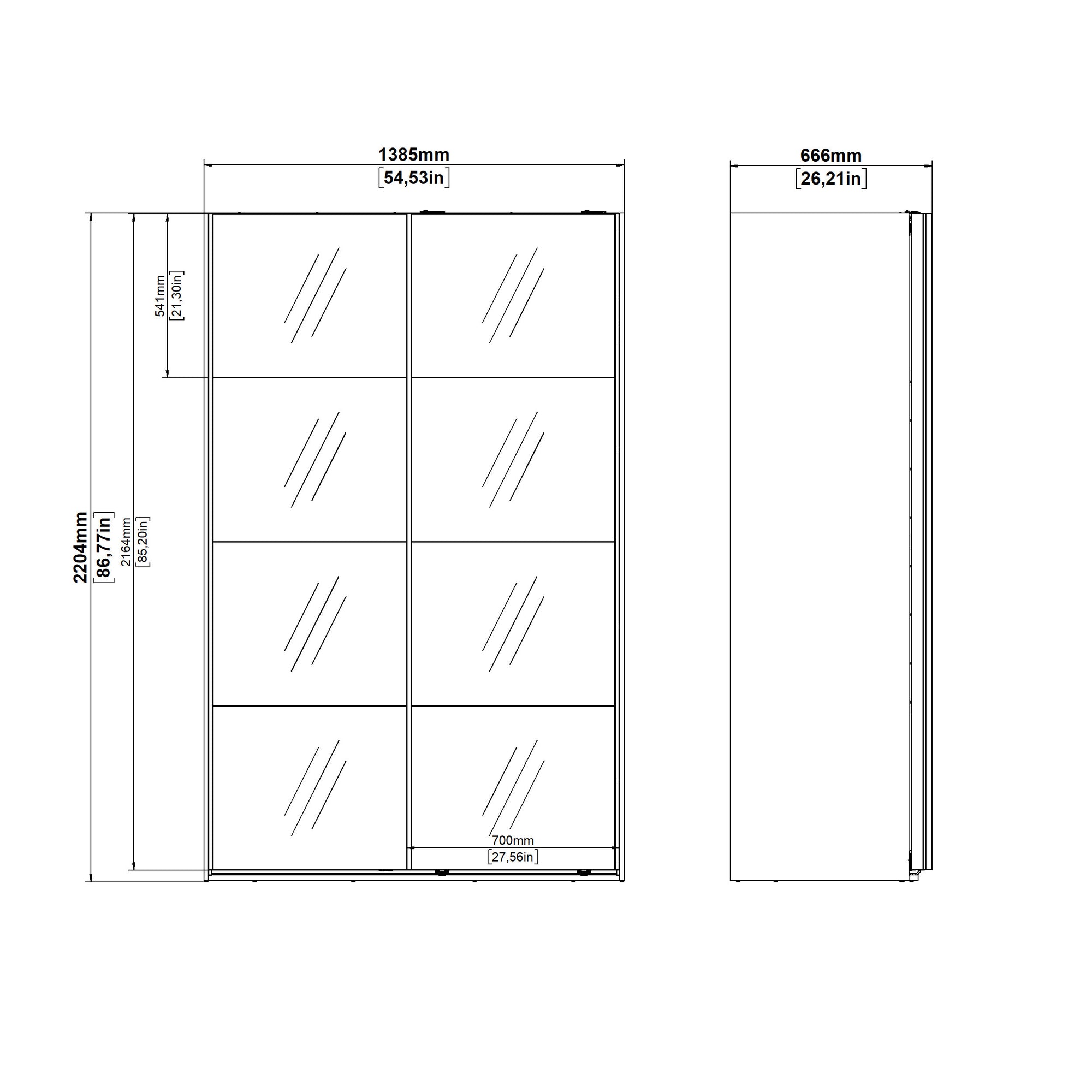 RAGNOR | ארון דלתות הזזה בחיפוי מלמין ומראות