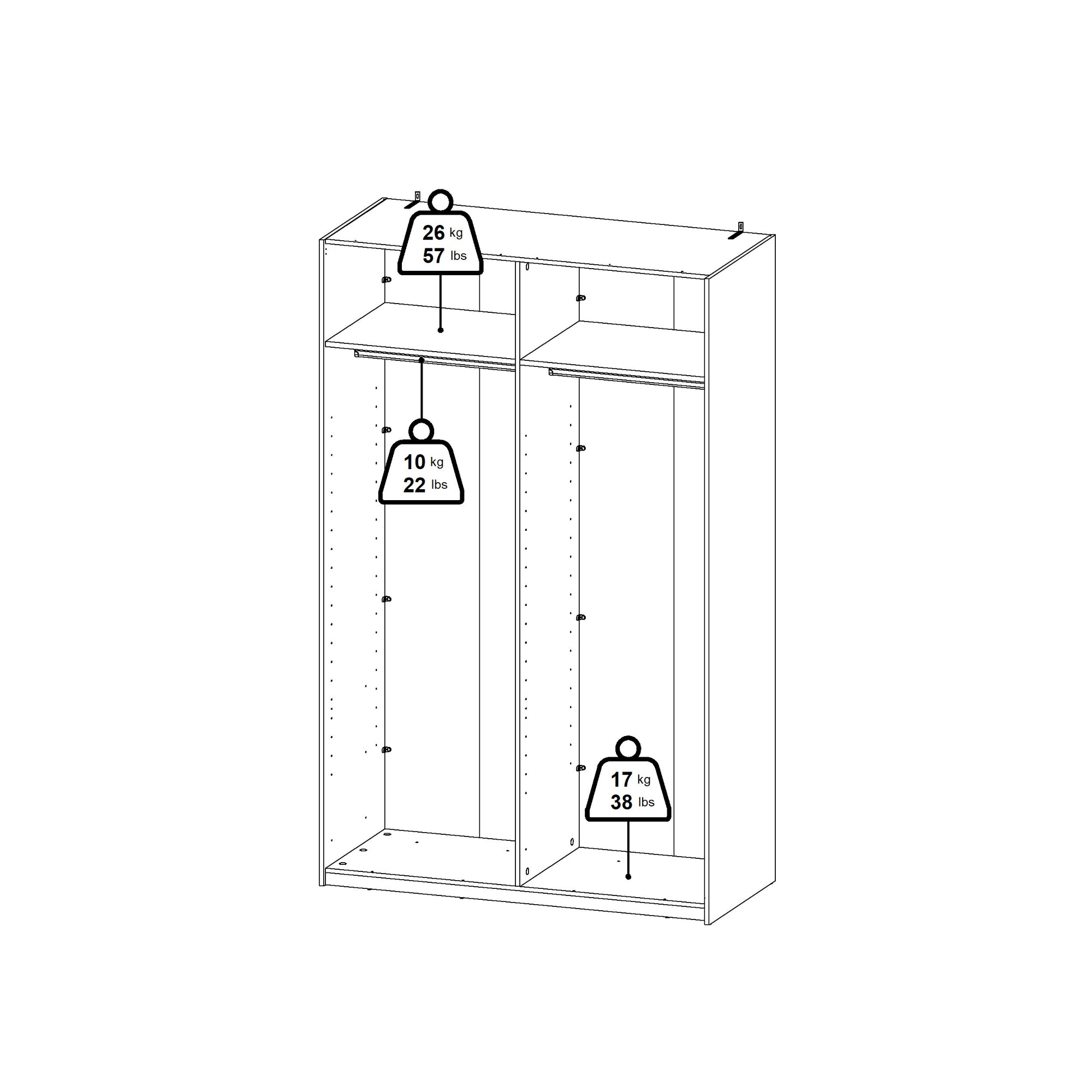 RAGNOR | ארון דלתות הזזה בחיפוי מלמין ומראות
