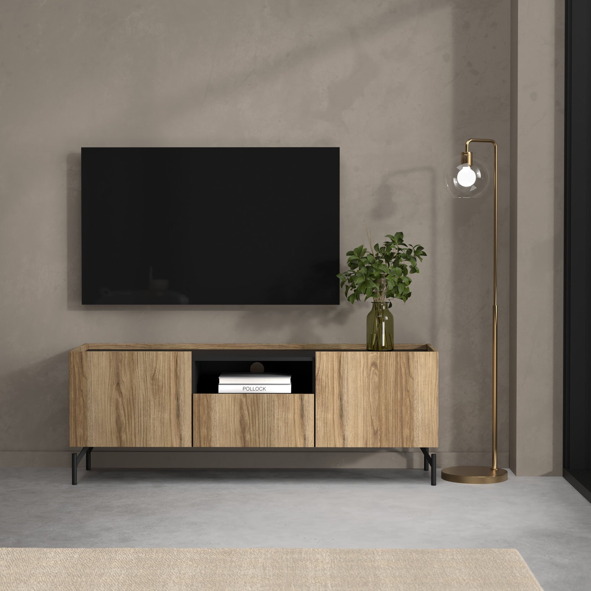 HATCH | מזנון נורדי עם מגירה, מדף פתוח ו-2 דלתות אחסון - KUALA