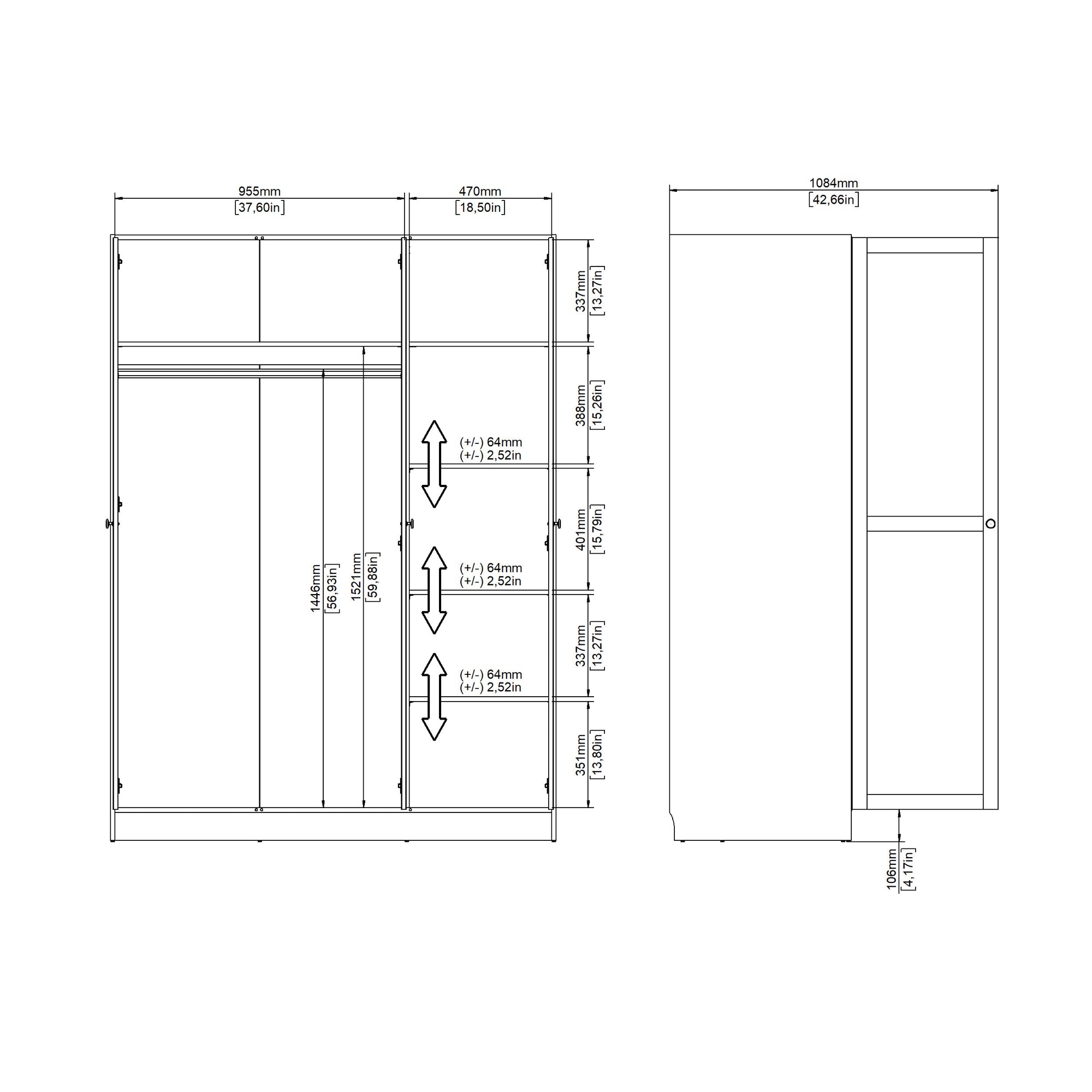TOVEH | ארון פתיחה 3 דלתות בחיפוי מלמין - KUALA