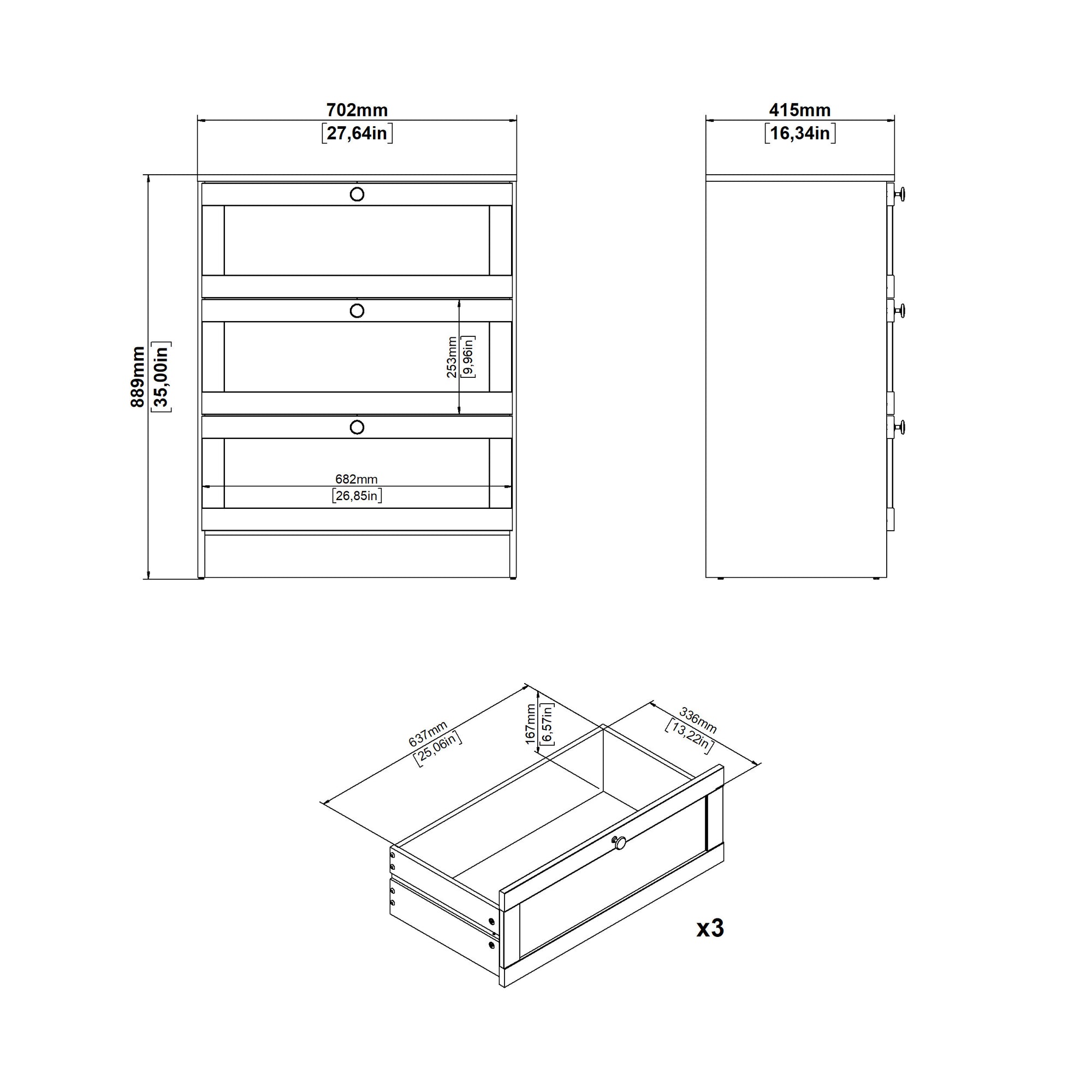 KENO | קומודה עם 3 מגירות - KUALA