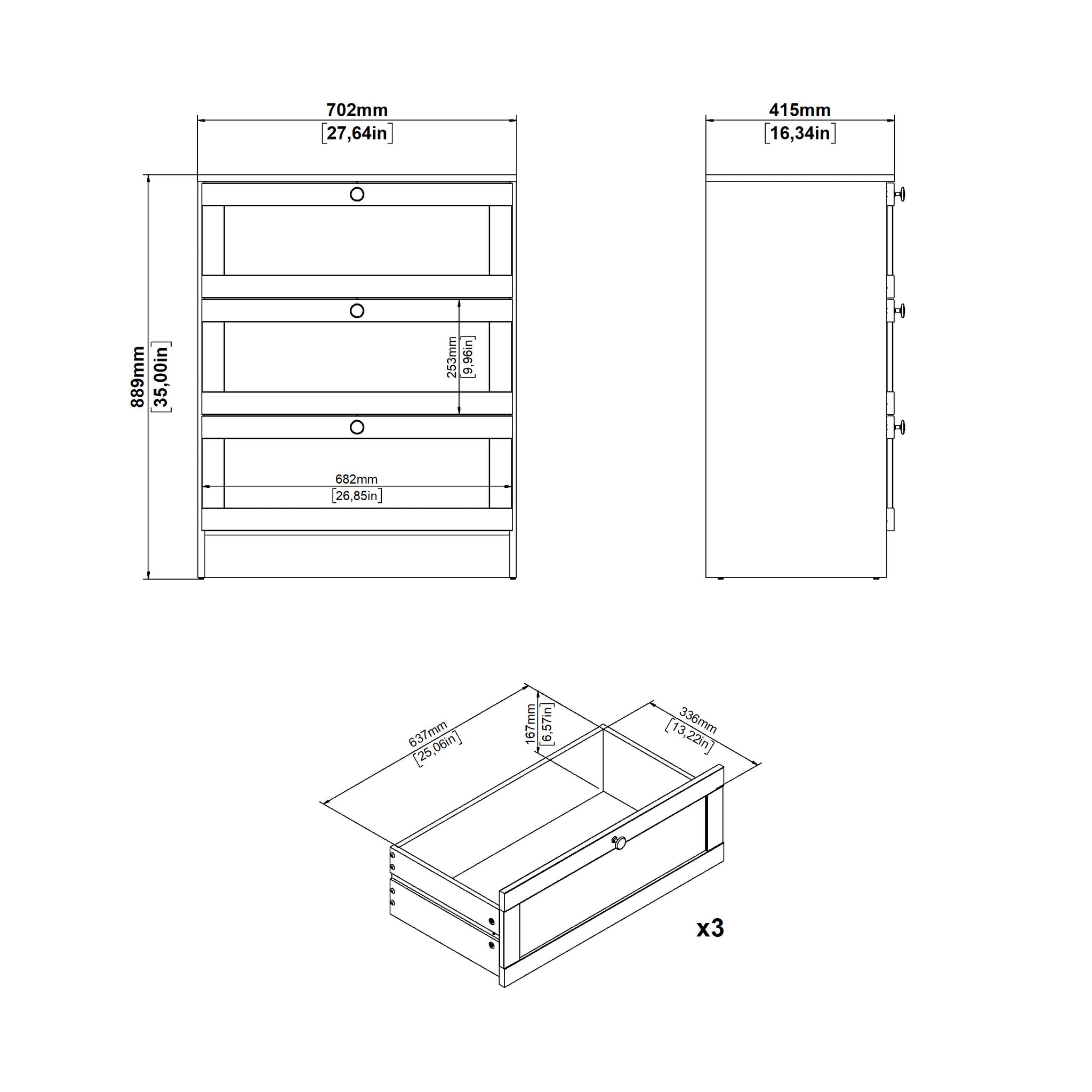 KENO | קומודה עם 3 מגירות - KUALA