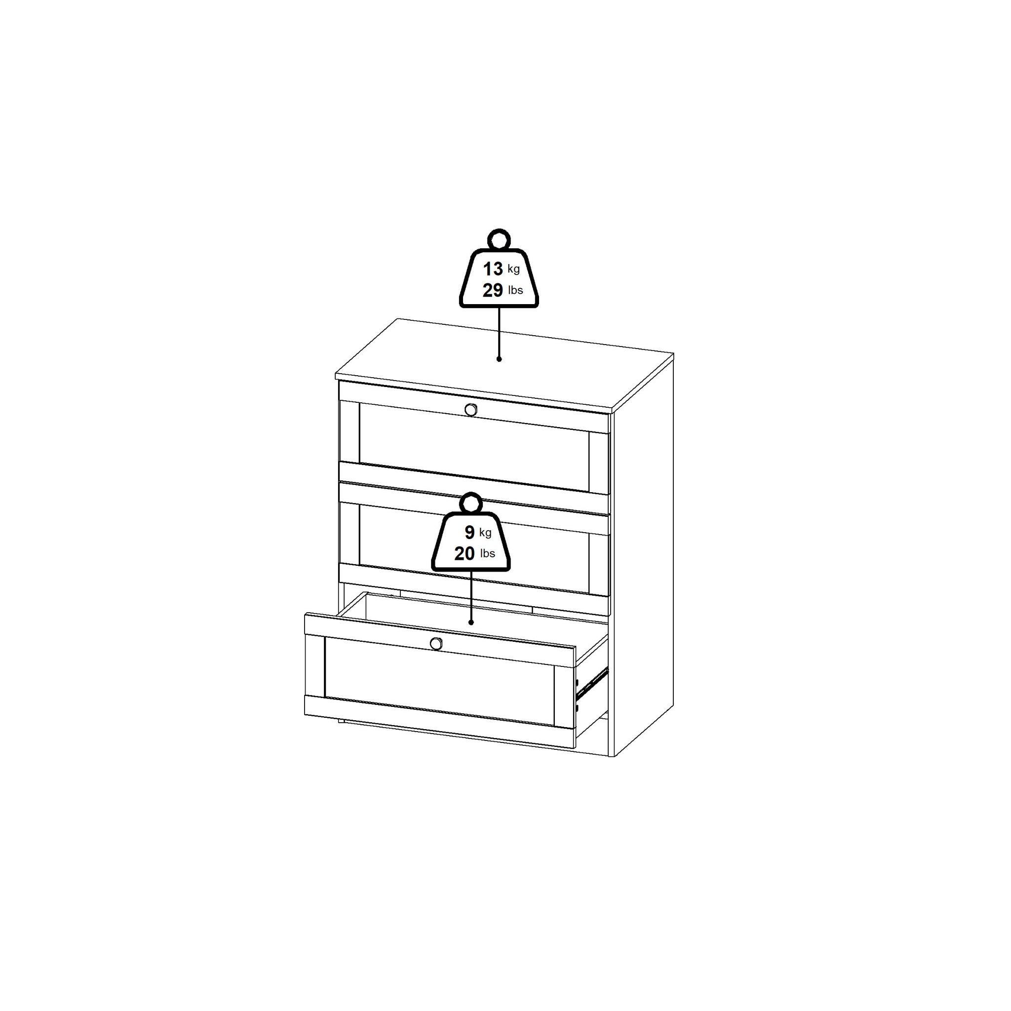 KENO | קומודה עם 3 מגירות - KUALA