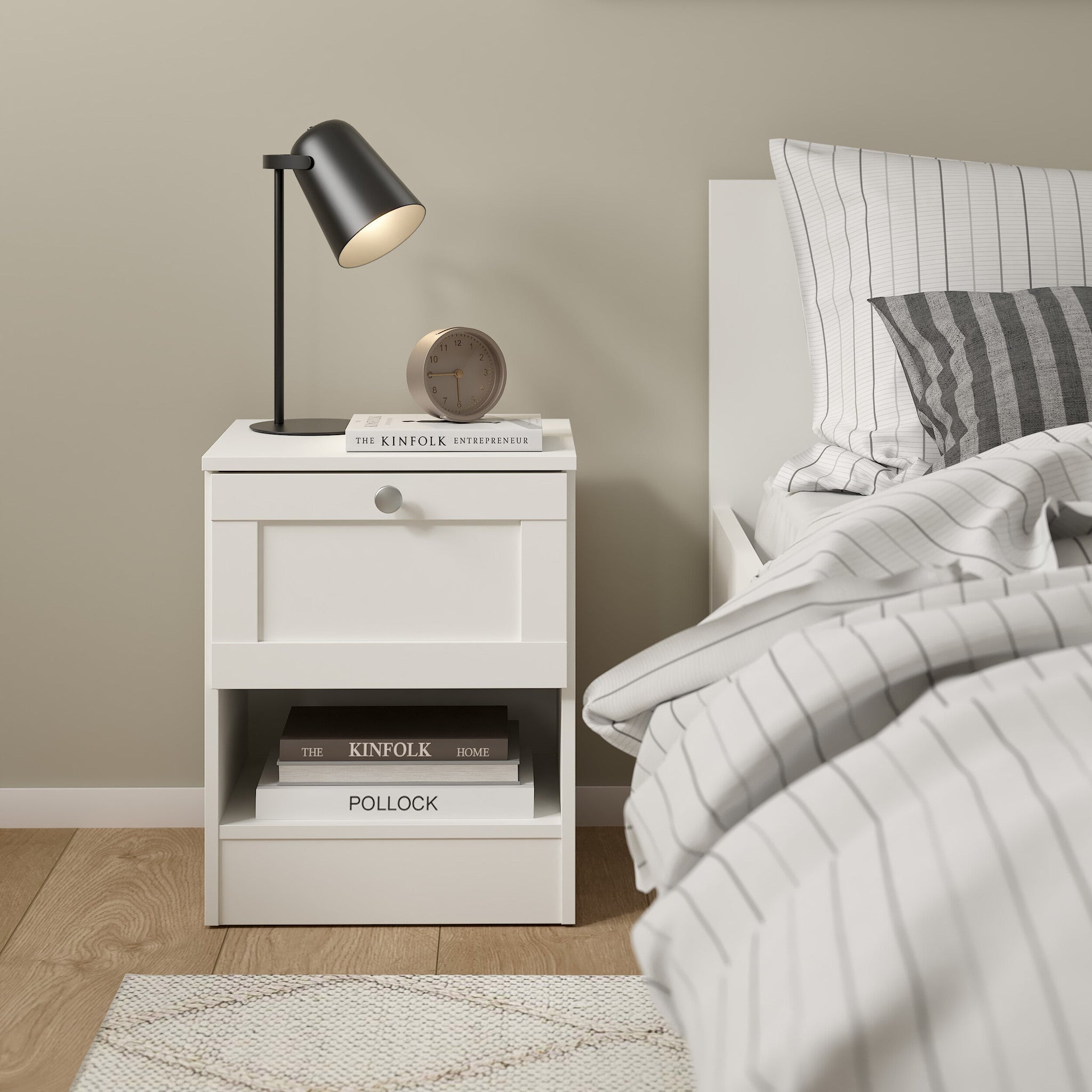 COMET | שידת לילה 40/36 ס"מ, עם מגירה ומדף פתוח - KUALA