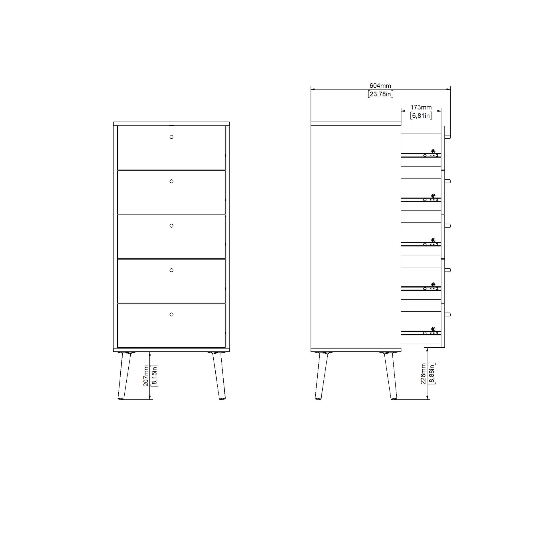 FOLD | קומודה עם 5 מגירות - KUALA