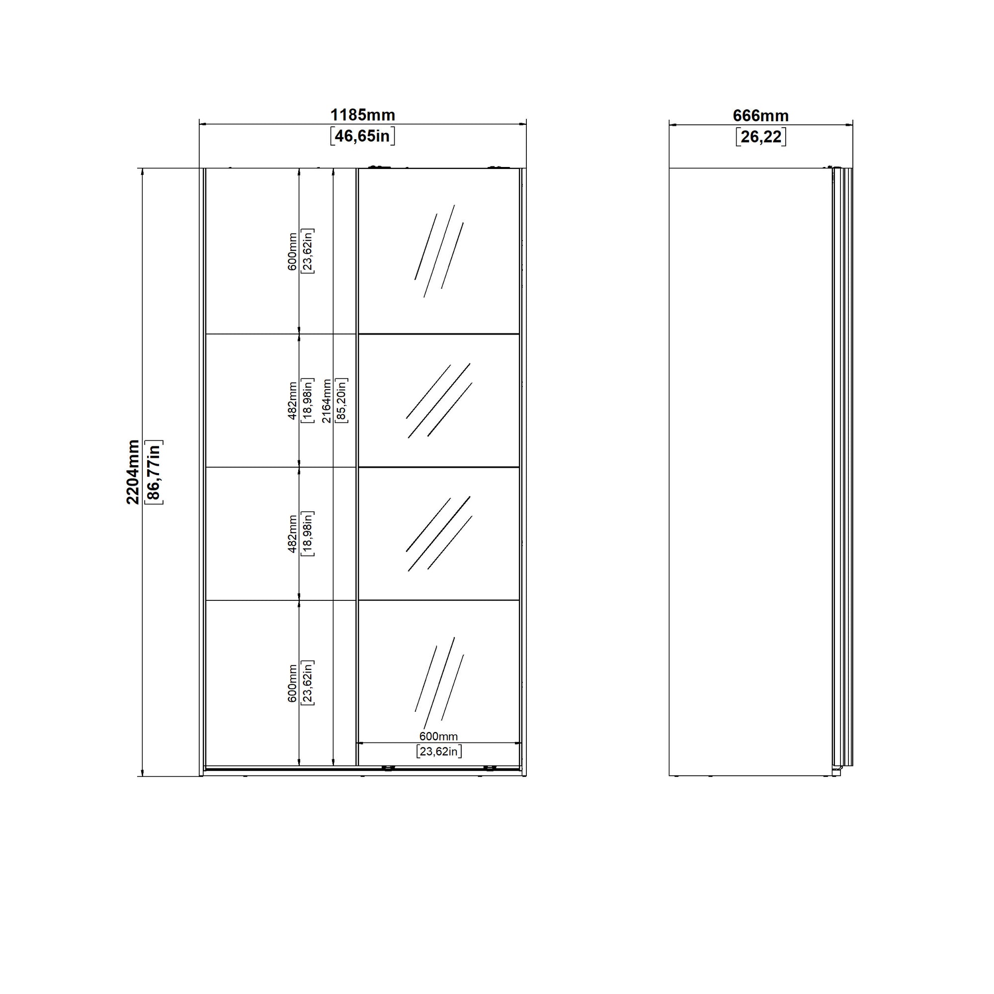 YRSALIN | ארון דלתות הזזה בחיפוי מלמין - KUALA