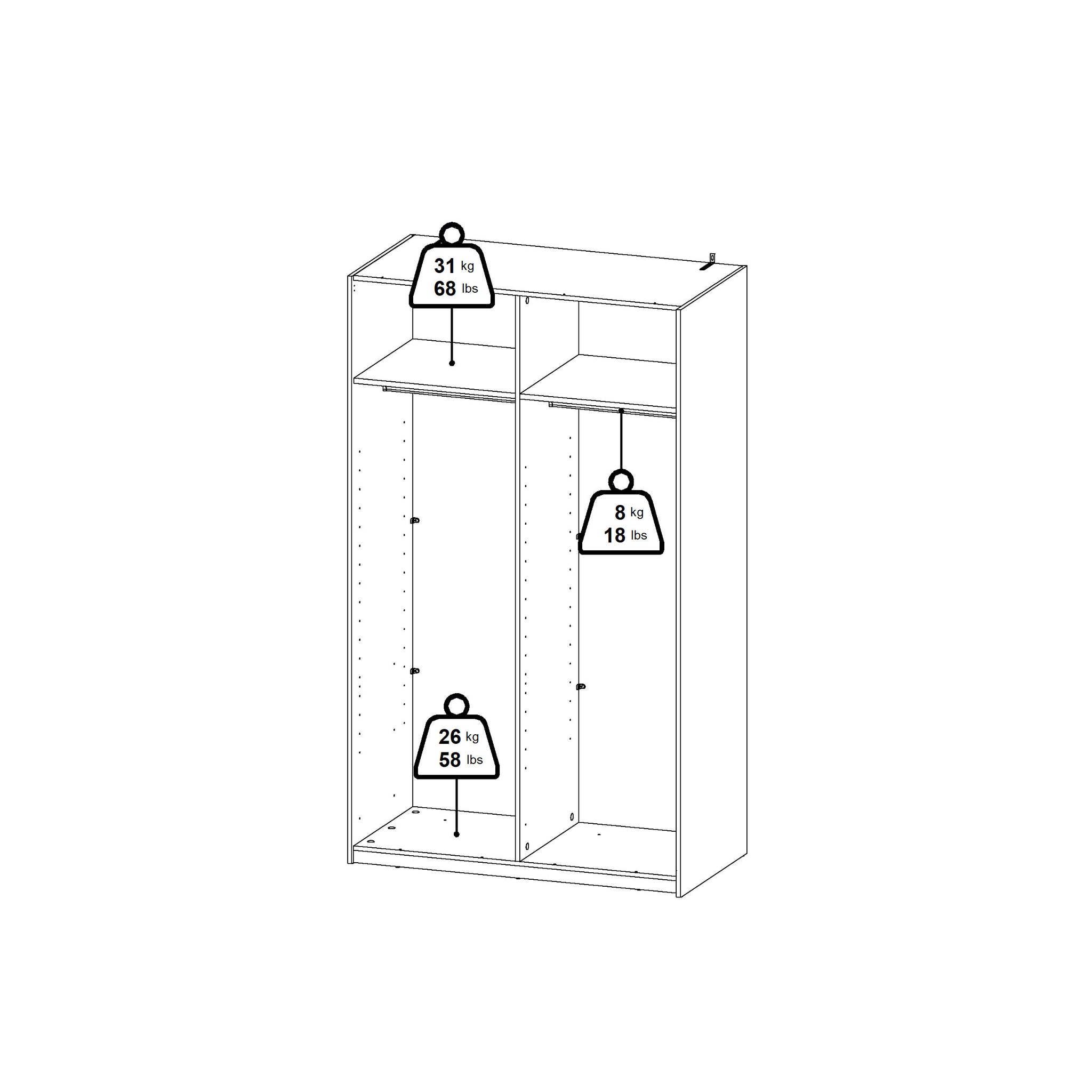 ROARA | ארון דלתות הזזה בחיפוי מלמין - KUALA