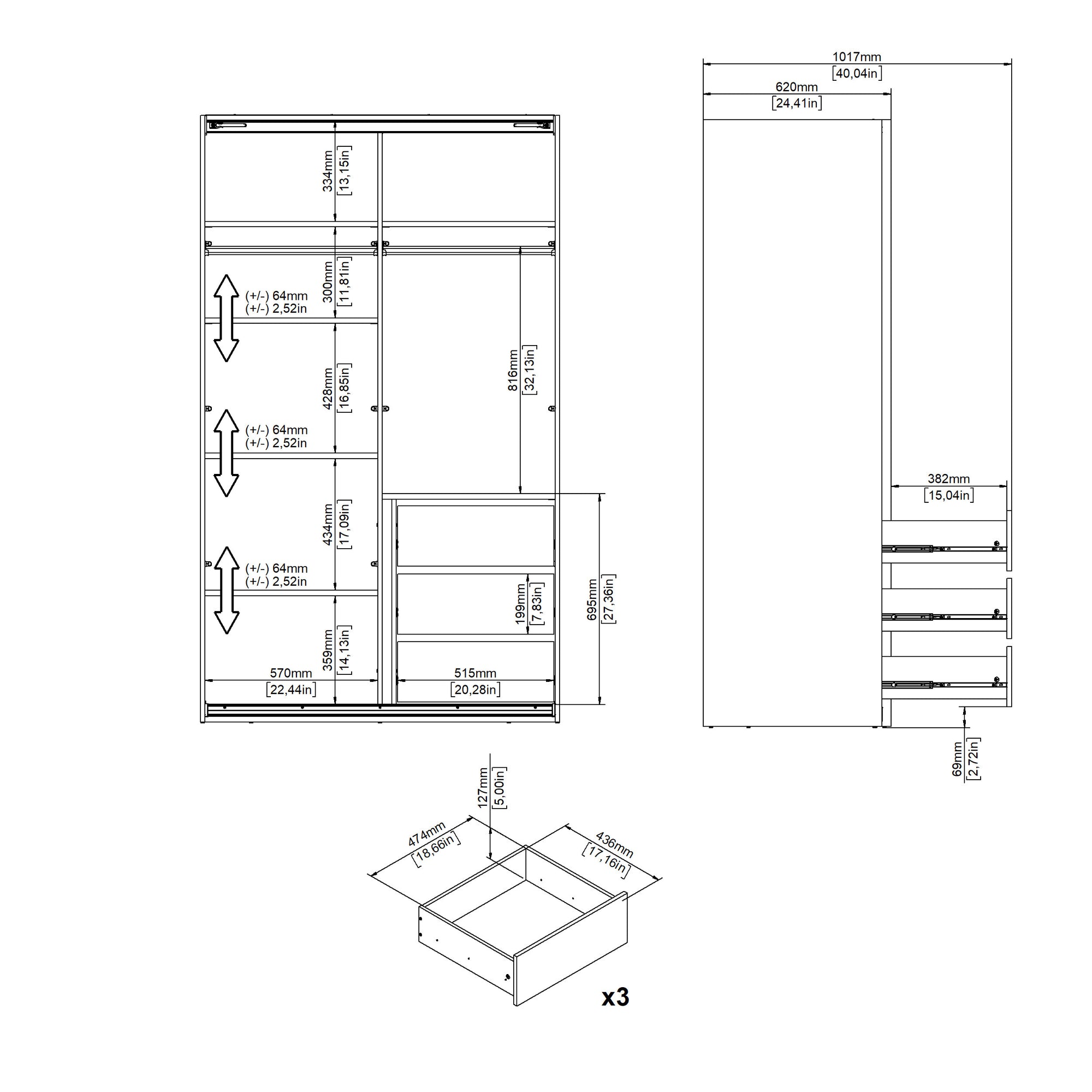 ASAR | ארון דלתות הזזה בחיפוי מלמין
