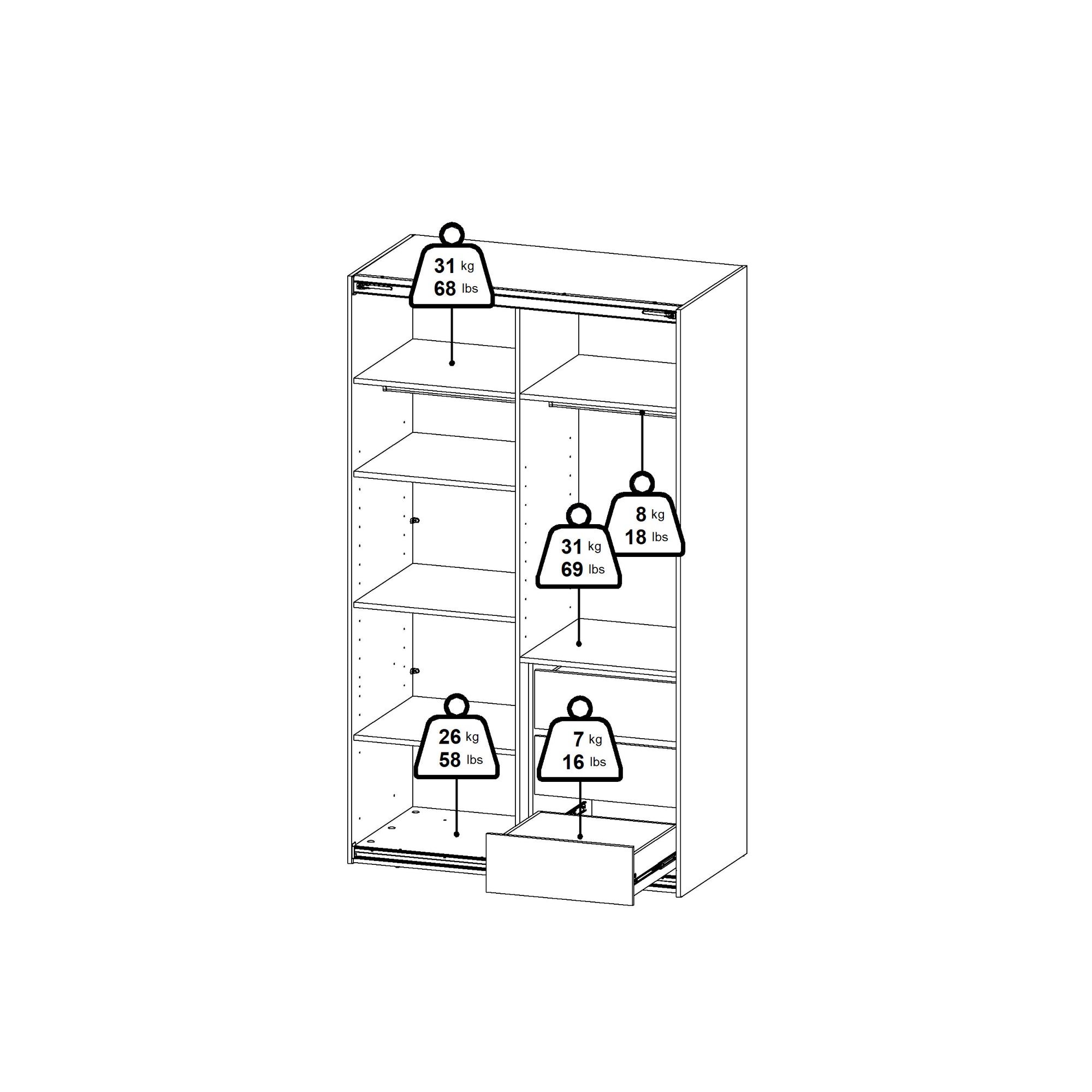 ASAR | ארון דלתות הזזה בחיפוי מלמין