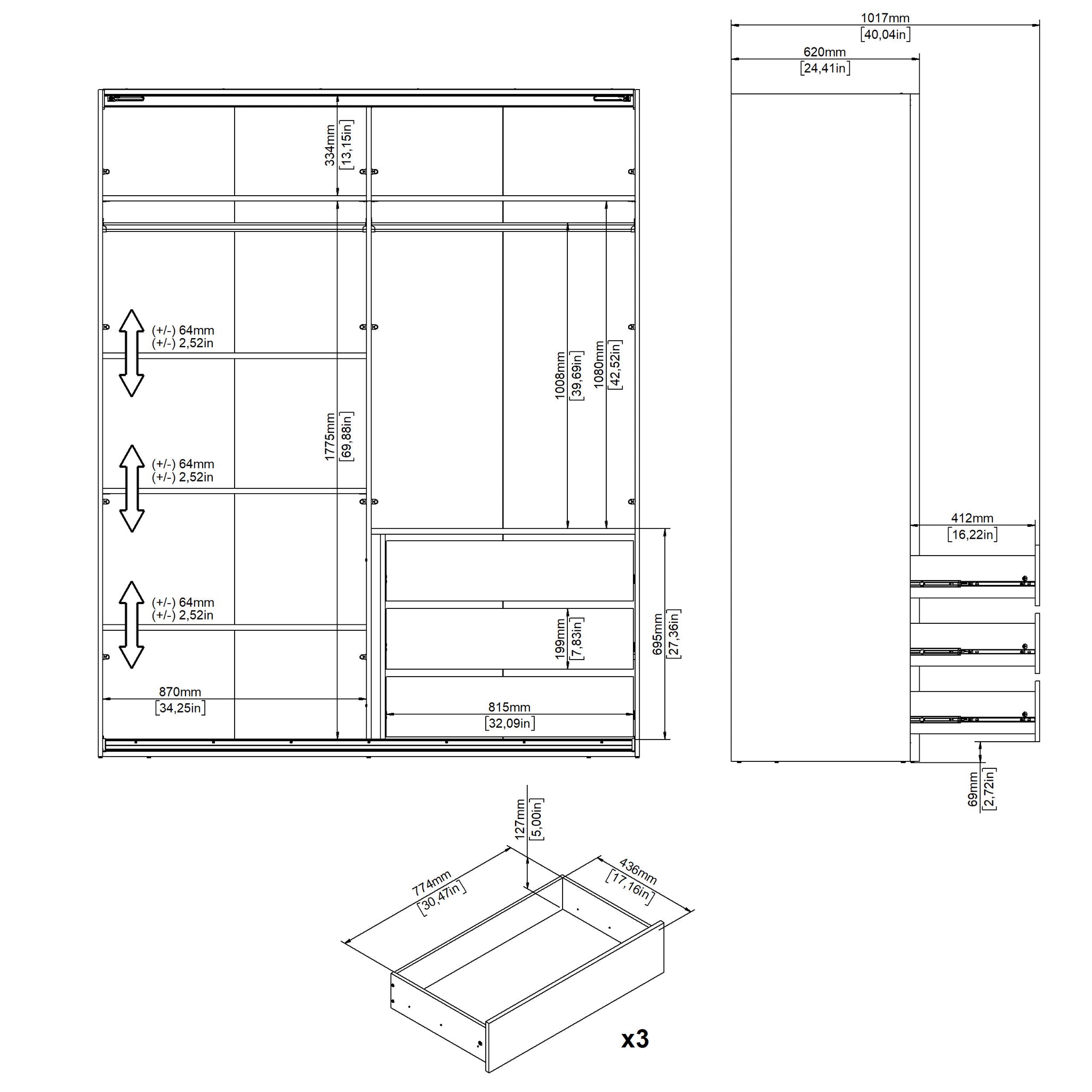 RAJO | ארון דלתות הזזה בחיפוי מלמין - KUALA
