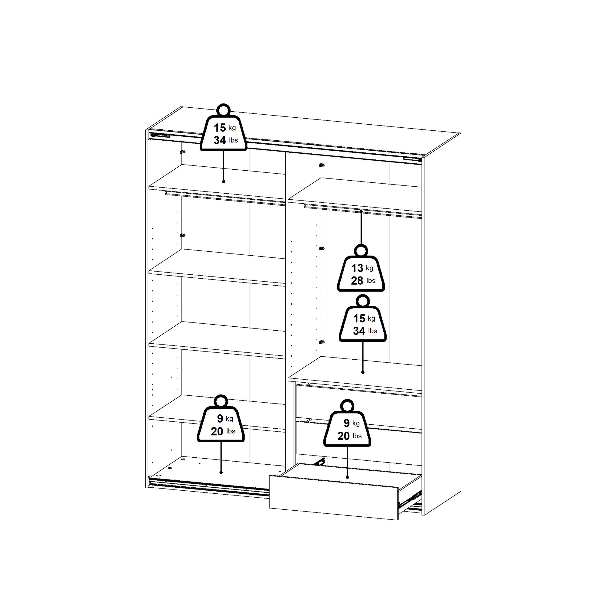 RAJO | ארון דלתות הזזה בחיפוי מלמין - KUALA