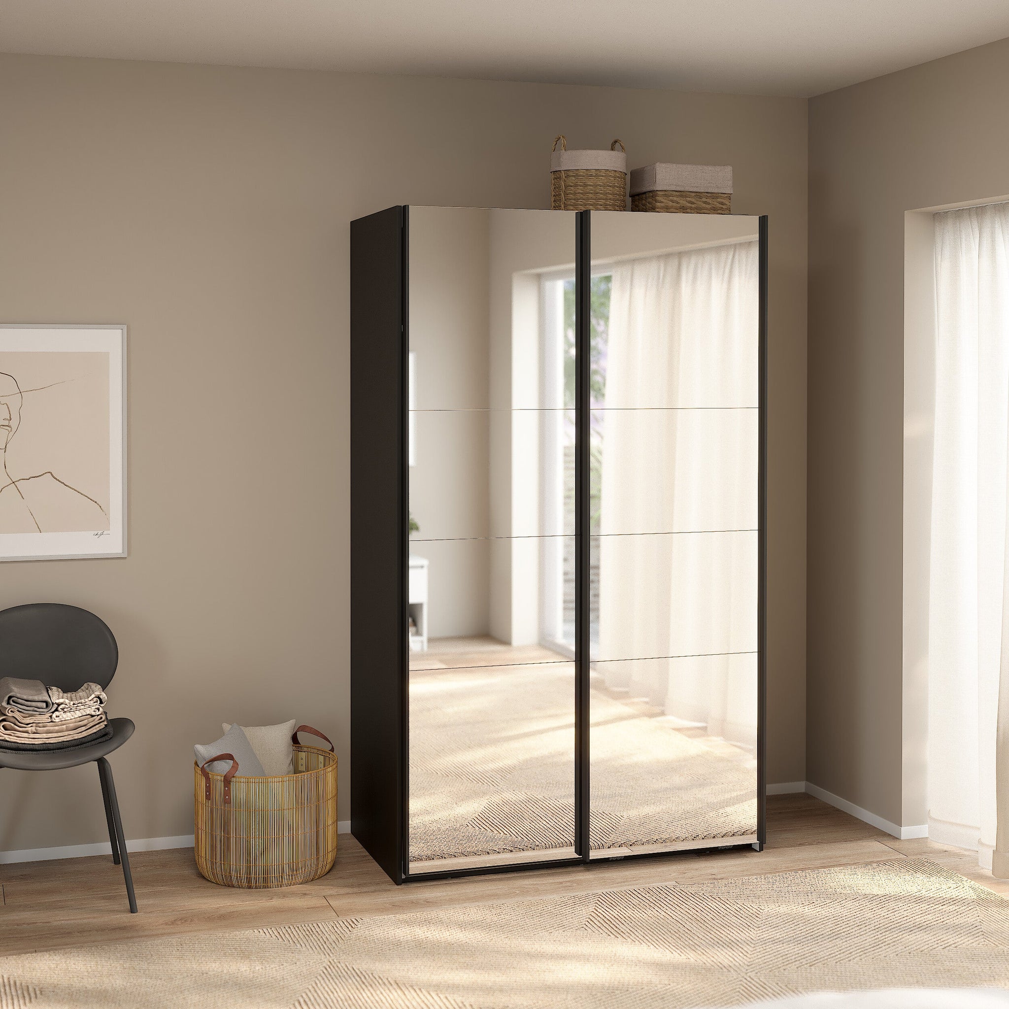 KARST | ארון דלתות הזזה בחיפוי מלמין ומראות - KUALA