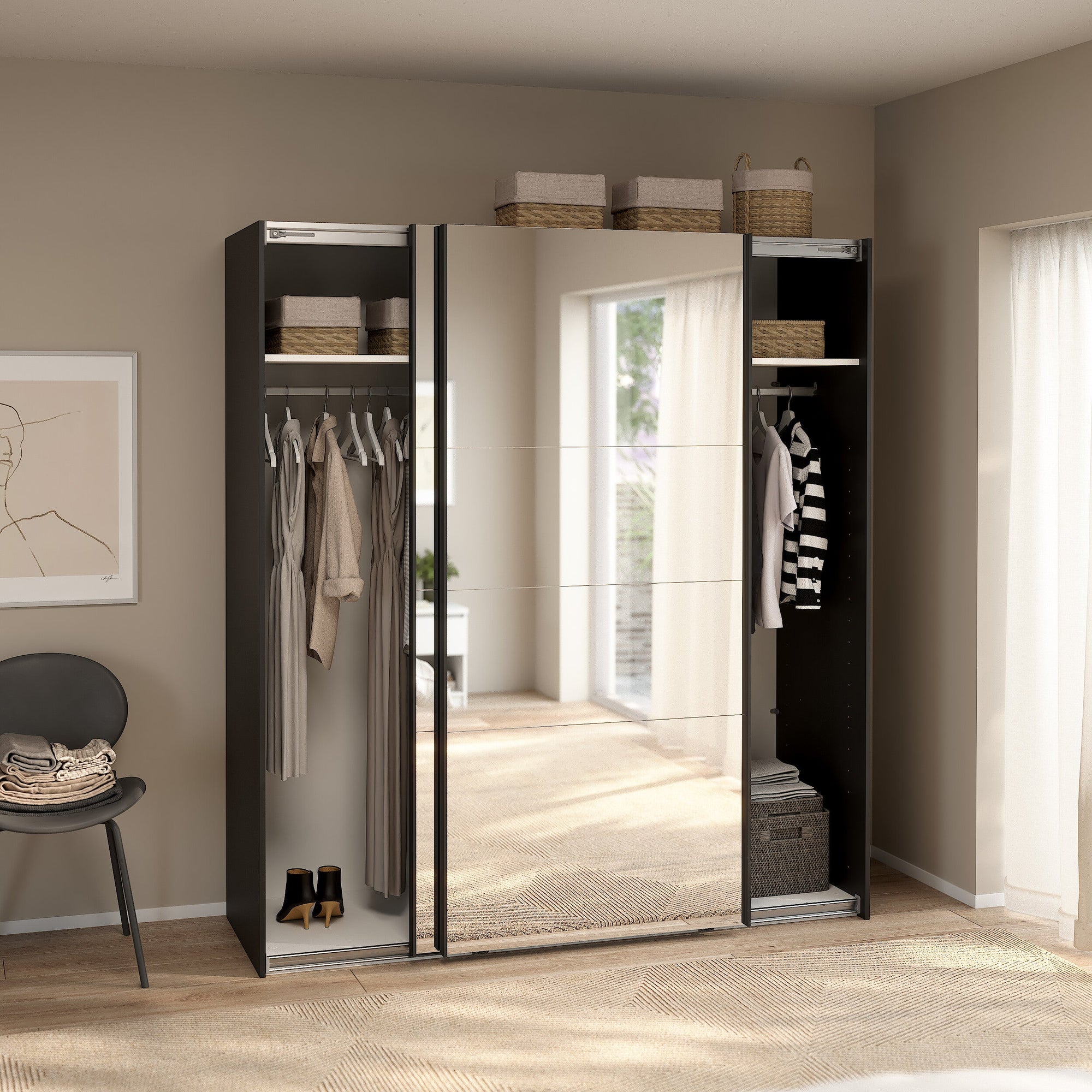 MAGIN | ארון דלתות הזזה בחיפוי מלמין ומראות - KUALA