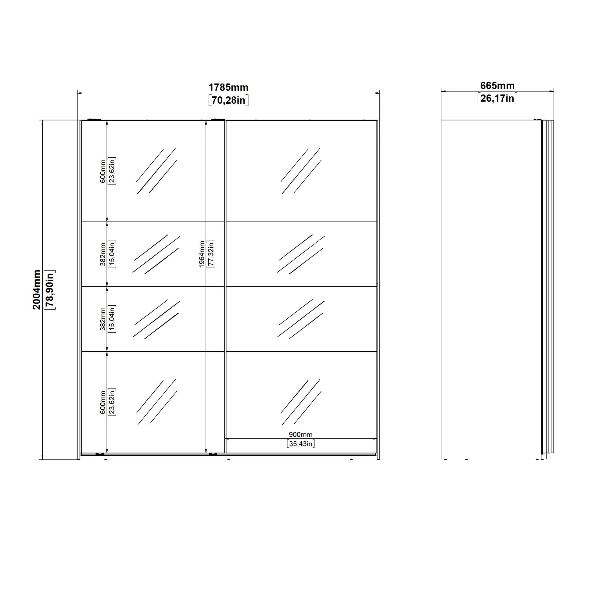 MAGIN | ארון דלתות הזזה בחיפוי מלמין ומראות - KUALA