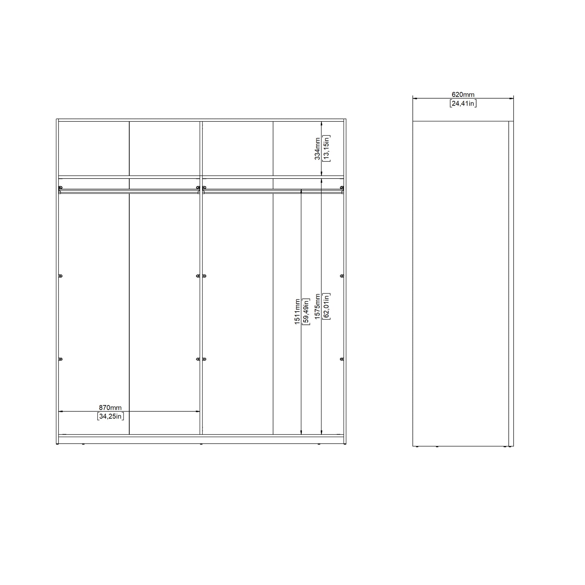 MAGIN | ארון דלתות הזזה בחיפוי מלמין ומראות - KUALA