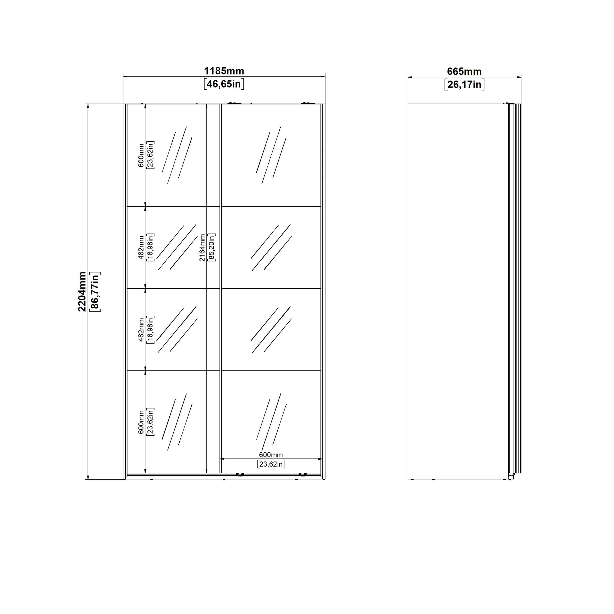 GORMA | ארון דלתות הזזה בחיפוי מלמין ומראות