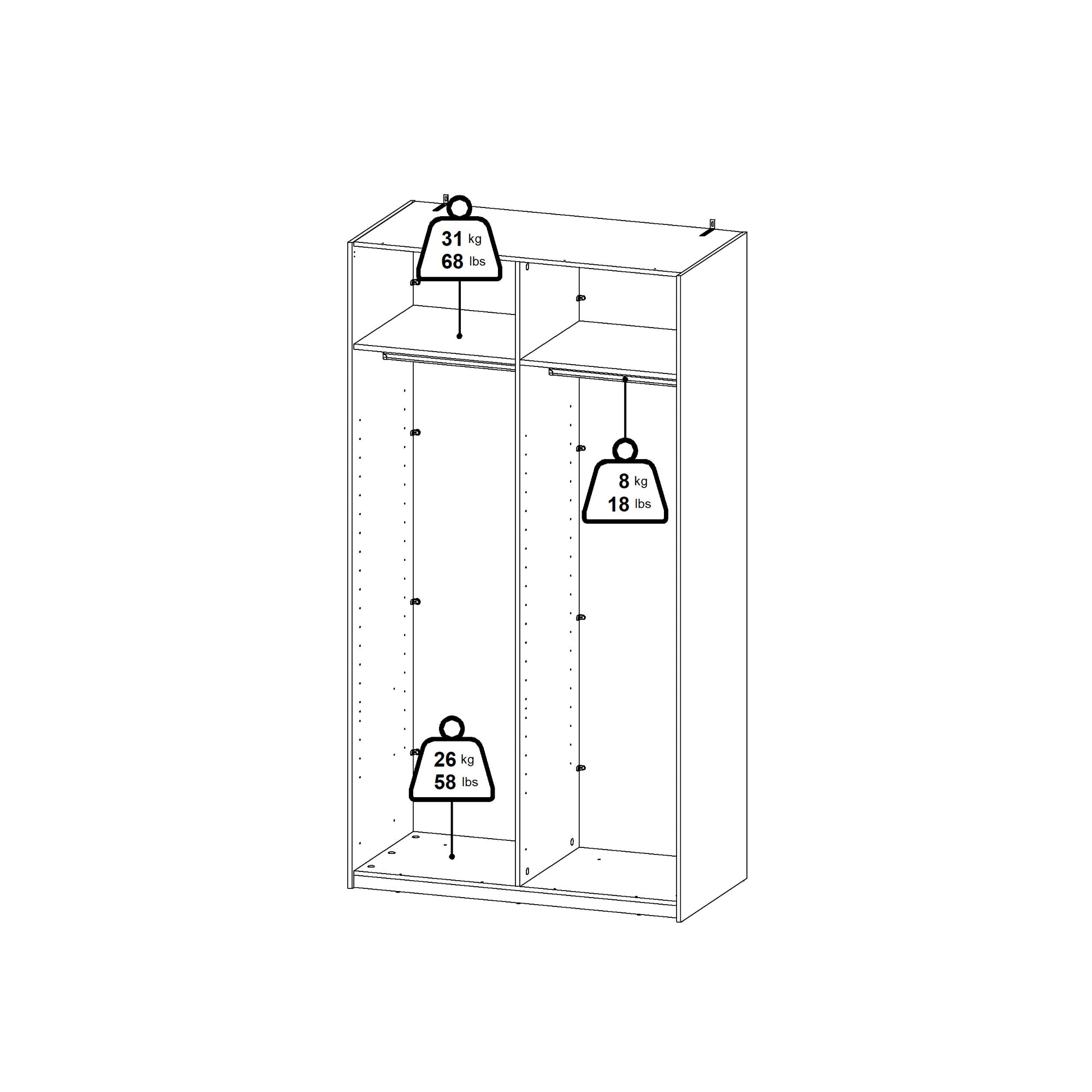 GORMA | ארון דלתות הזזה בחיפוי מלמין ומראות