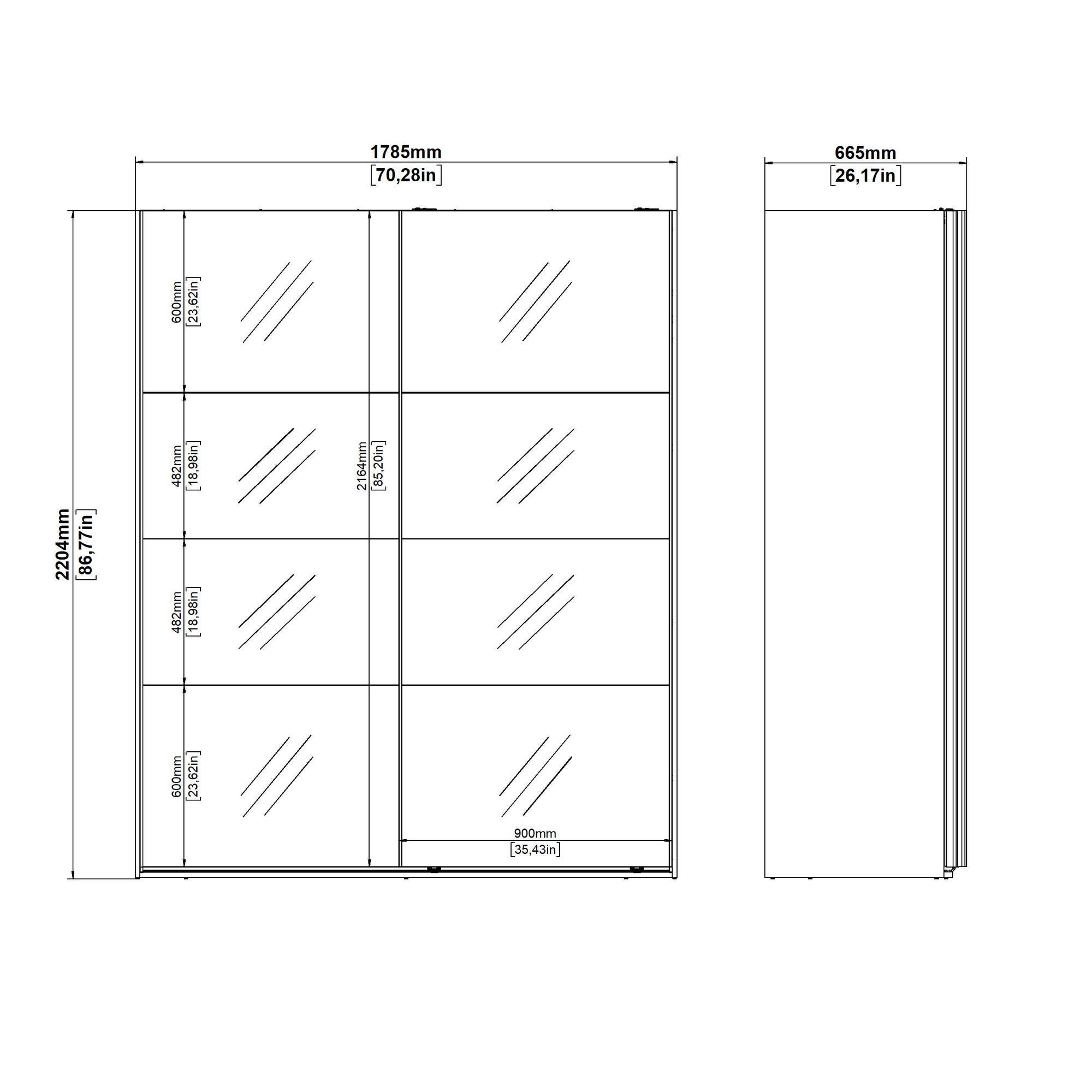 MIKAY | ארון דלתות הזזה בחיפוי מלמין ומראות