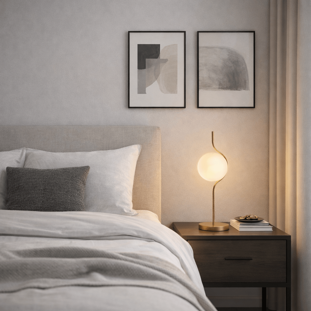 TOVERIK | מנורת שולחן מעוצבת ממתכת וזכוכית חלבית