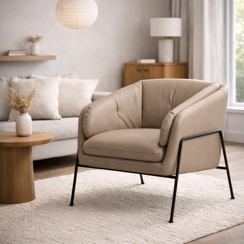 ZINOX | כורסא מעוצבת בסגנון מודרני מרופדת עור - KUALA