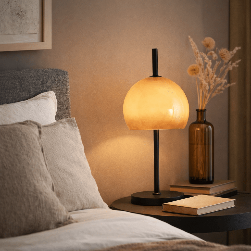 SNOR | מנורת שולחן מעוצבת עם אהיל זכוכית