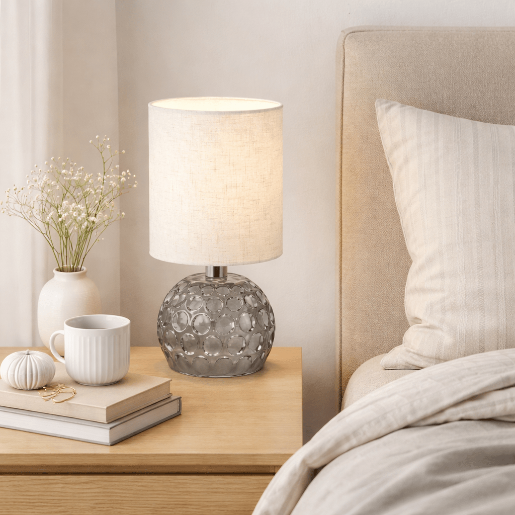 SOLAM | מנורת שולחן מעוצבת עם אהיל ובסיס זכוכית