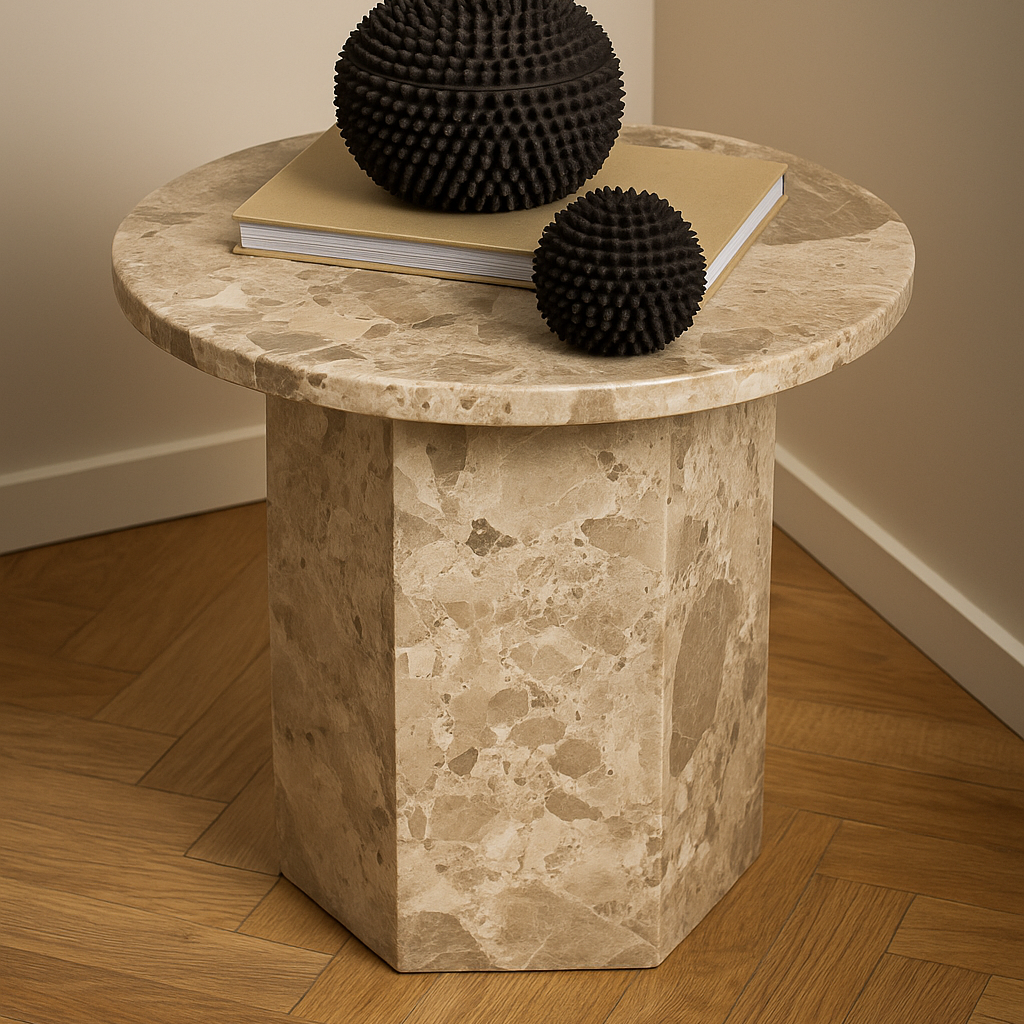 FROKOR | שולחן צד עגול משיש, קוטר 50 ס"מ - KUALA