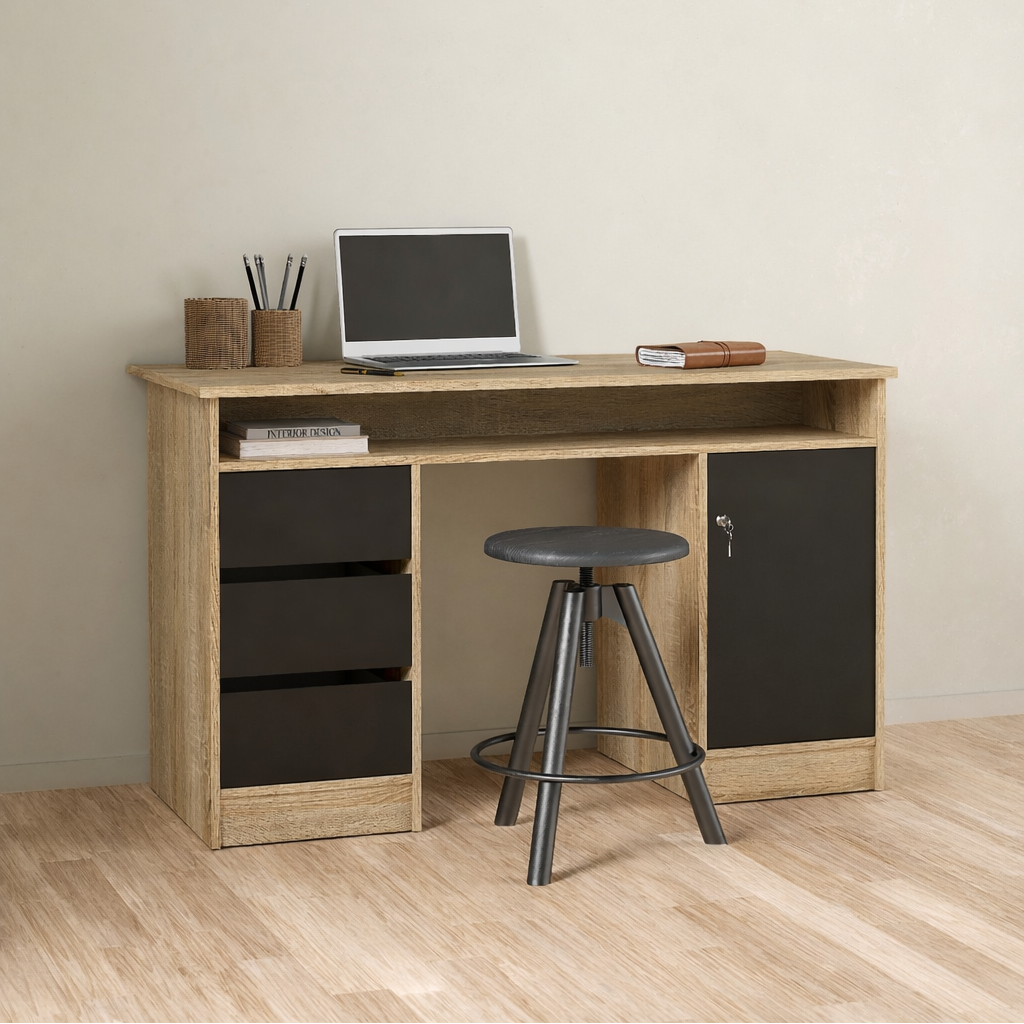 COASTA | שולחן עבודה עם 3 מגירות ודלת, 126 ס"מ - KUALA