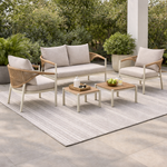 BLOMO | סט ישיבה מאלומיניום וראטן לגינה - KUALA