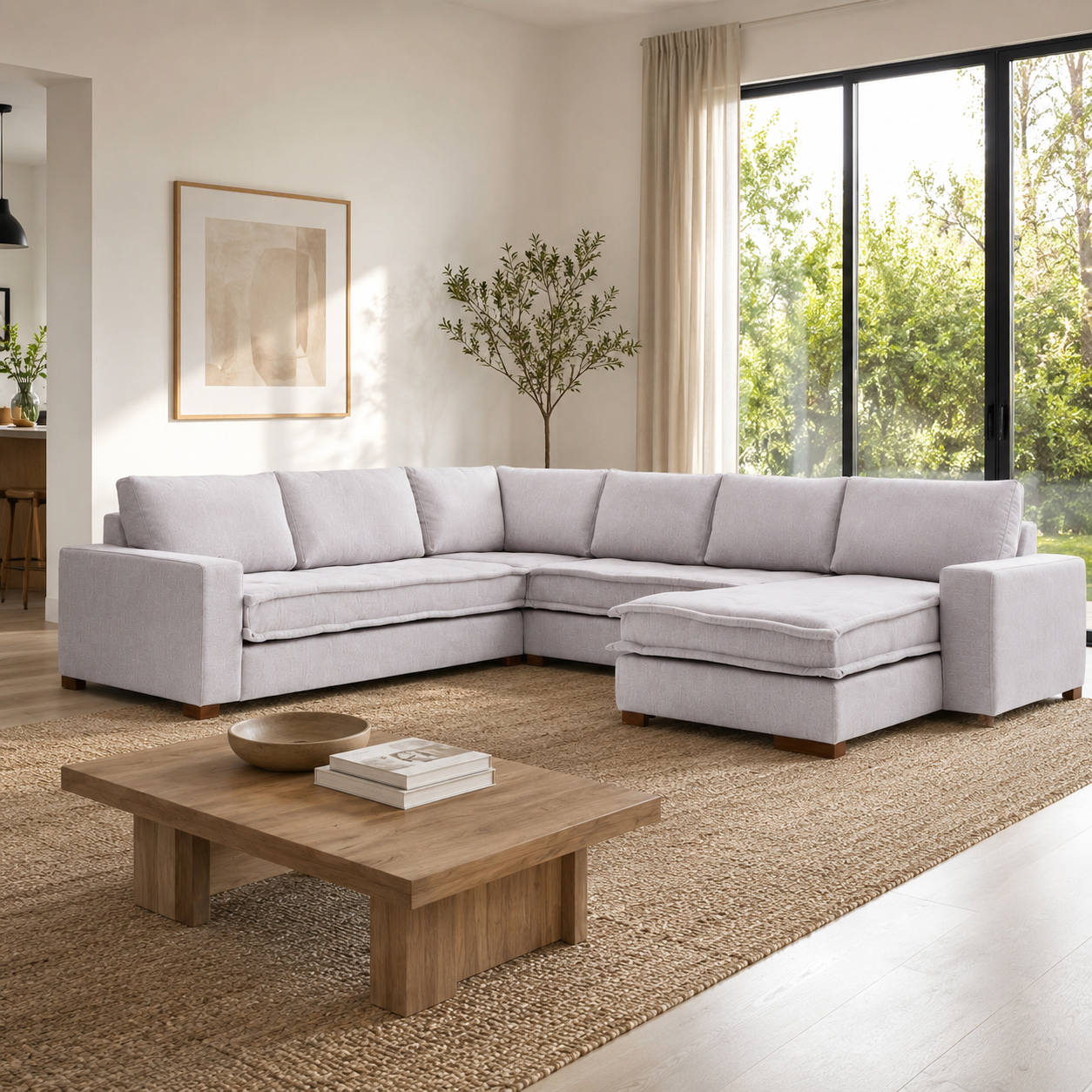 WENCHE | ספה פינתית עם שזלונג, מעוצבת בסגנון נורדי