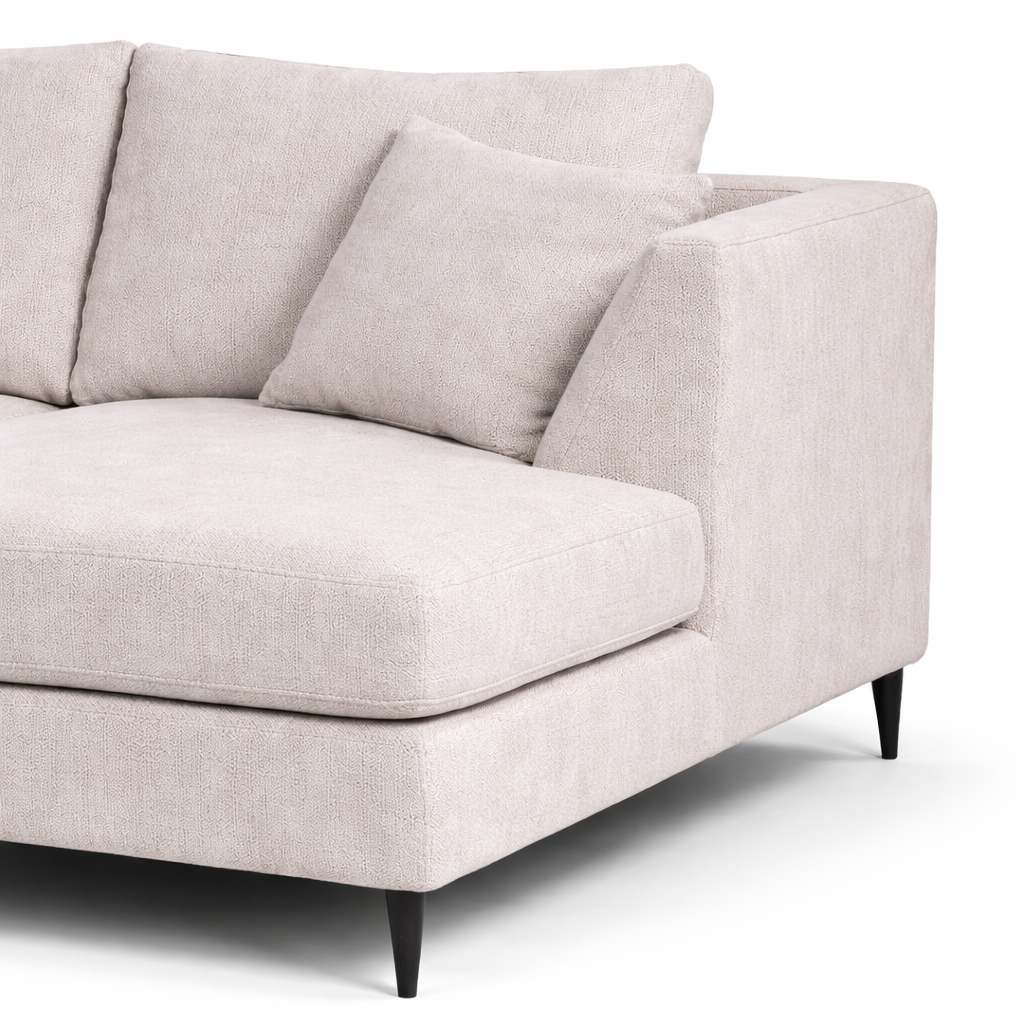 BIRK | ספה פינתית תלת מושבית מרופדת בבד אריג - KUALA