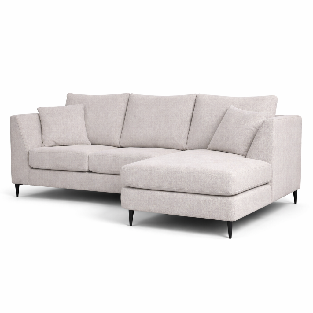 BIRK | ספה פינתית תלת מושבית מרופדת בבד אריג - KUALA